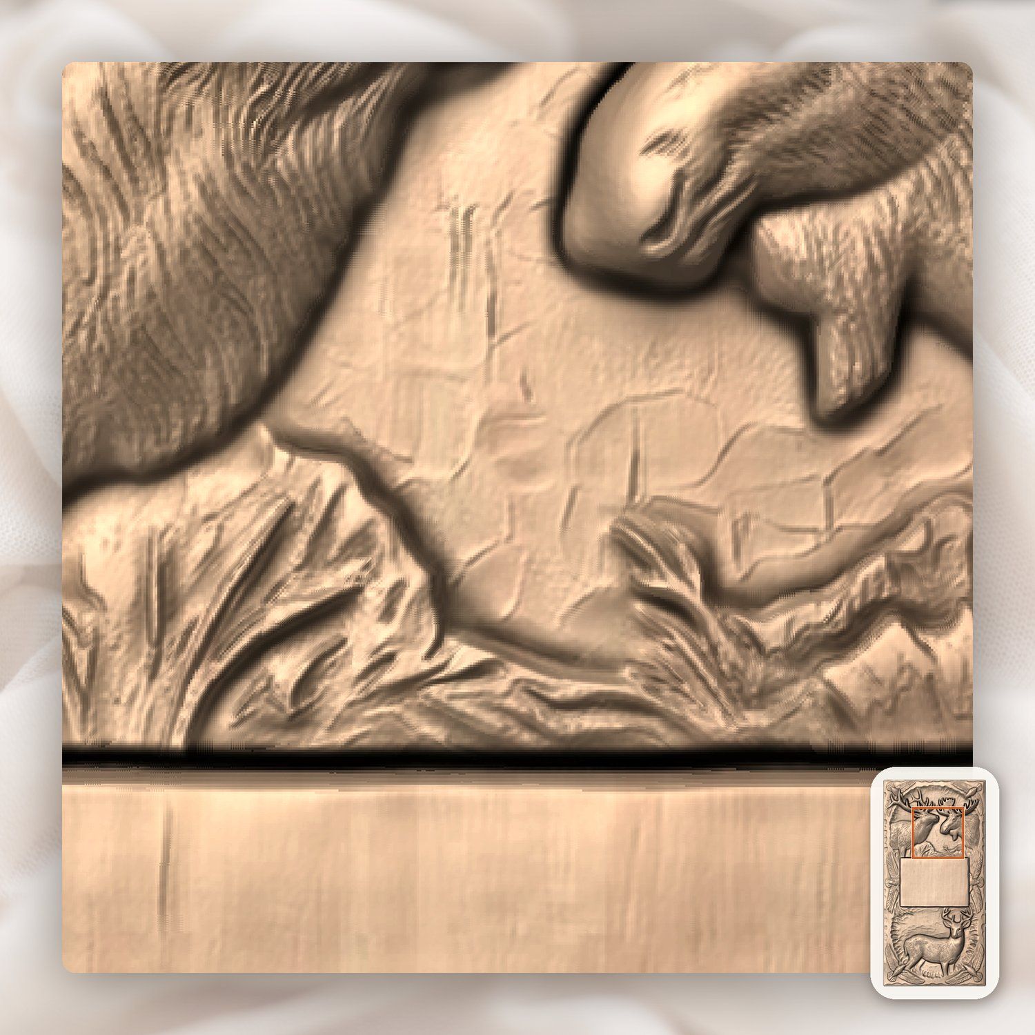 Doorbell plate Elk Moose Deer Wildlife CNC Relief STL bas-relief STL — view 7