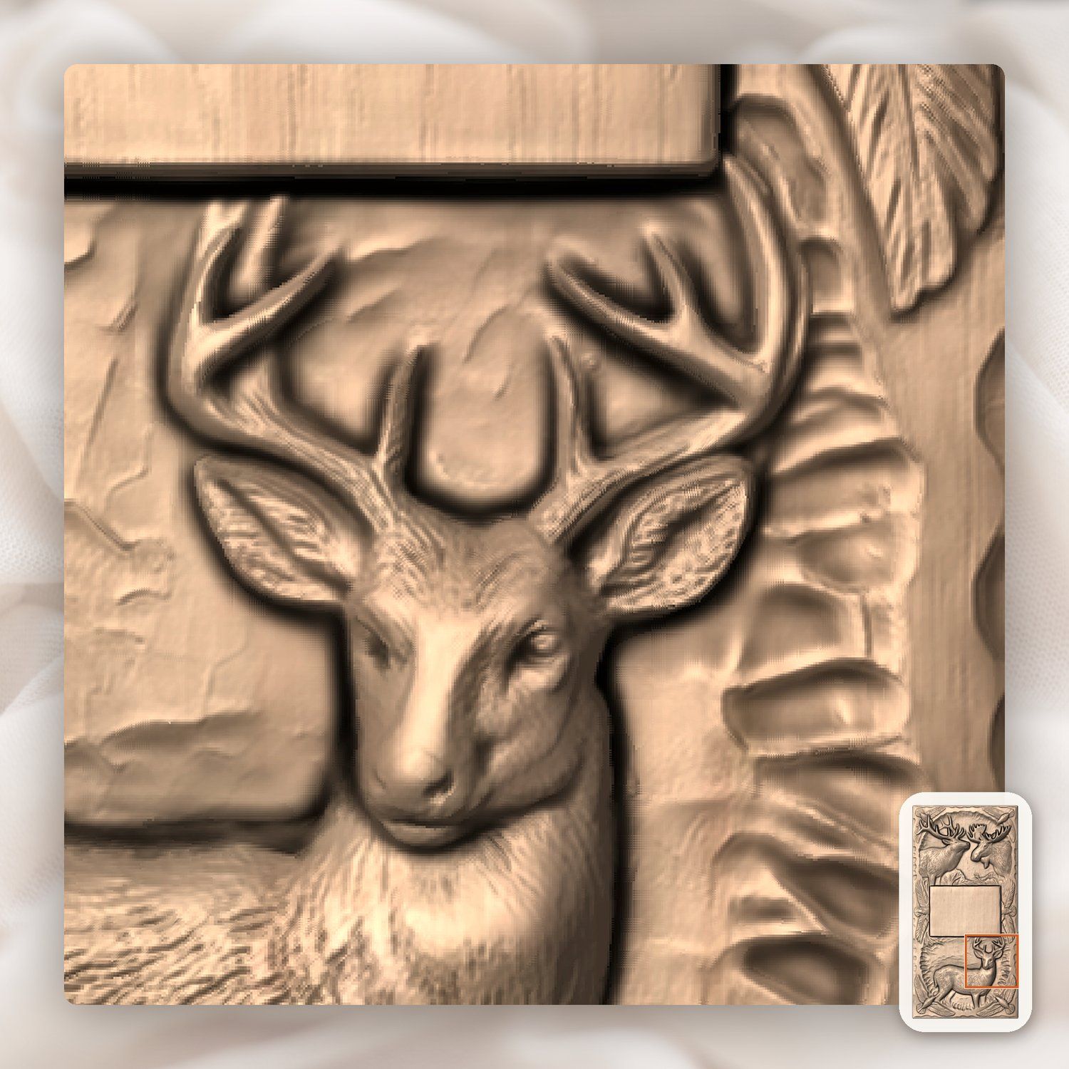 Doorbell plate Elk Moose Deer Wildlife CNC Relief STL bas-relief STL — view 8