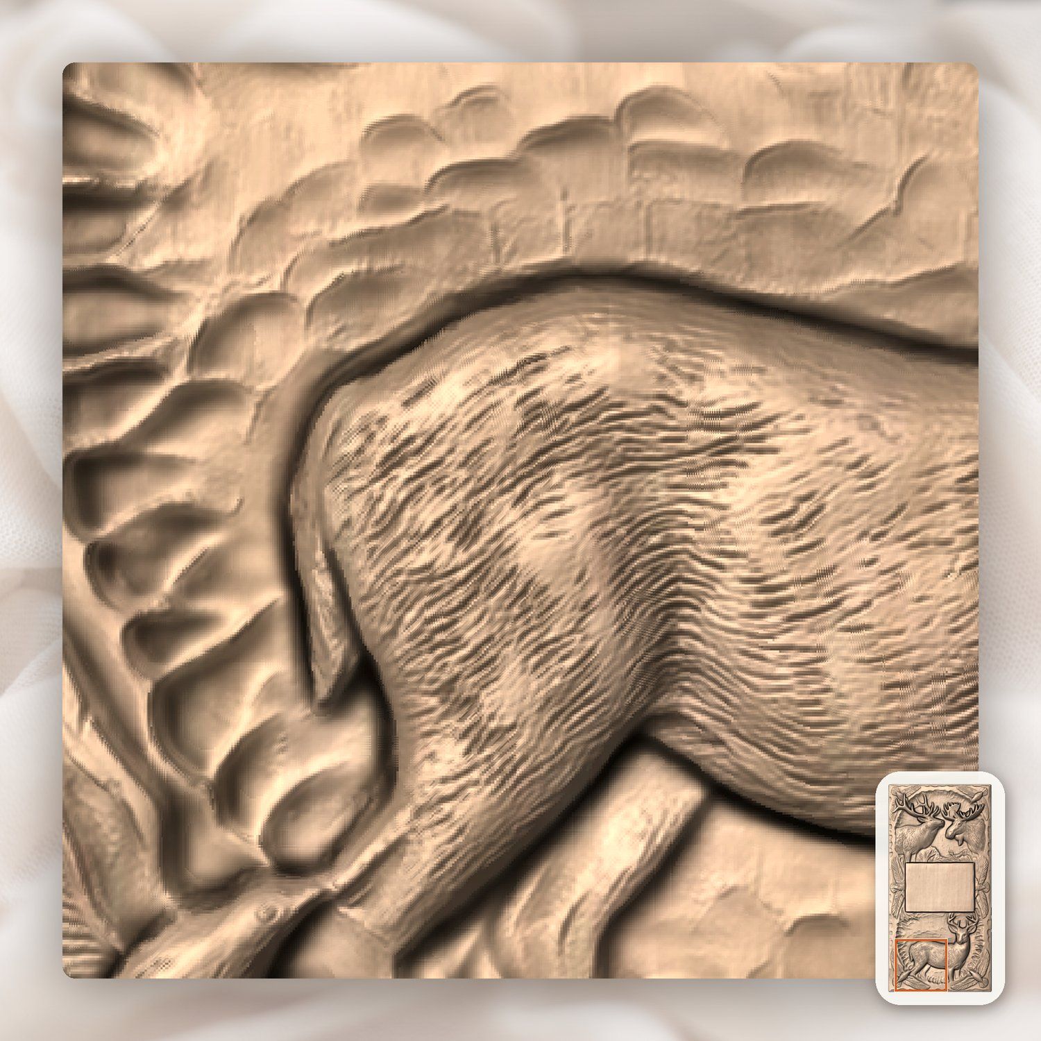 Doorbell plate Elk Moose Deer Wildlife CNC Relief STL bas-relief STL — view 9