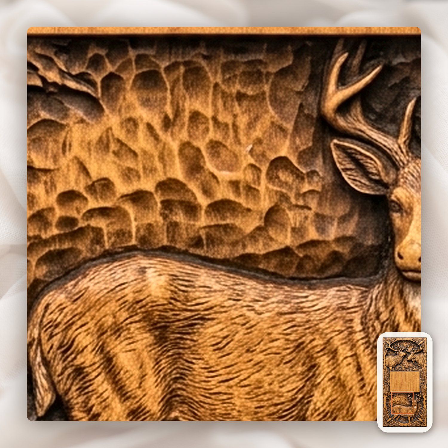 Doorbell plate Elk Moose Deer Wildlife CNC Relief STL bas-relief STL — view 13