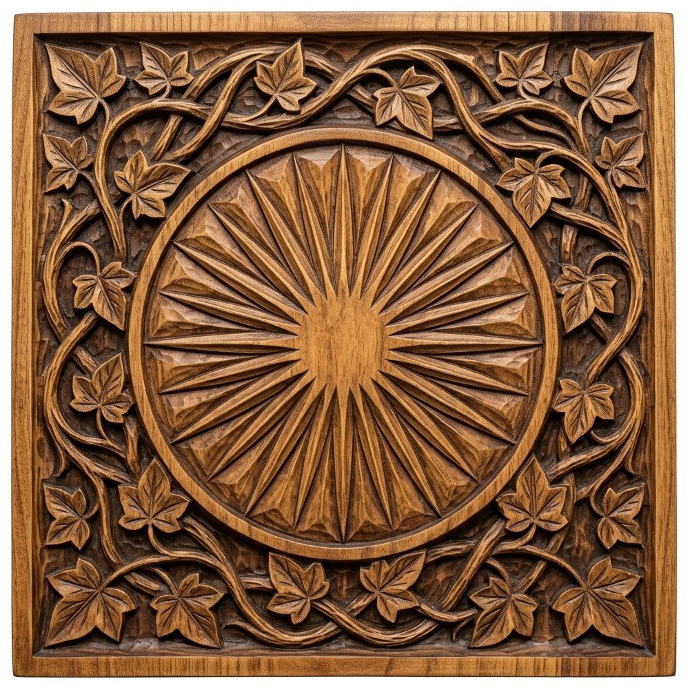 Elven Sun Shield Ivy Vines CNC Relief STL bas-relief STL — view 4