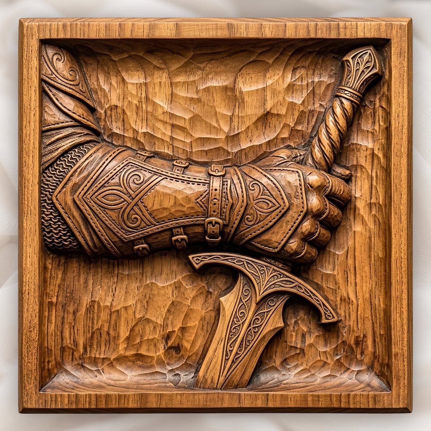 Elven Warrior Gauntlet Sword Hilt CNC Relief STL bas-relief STL design