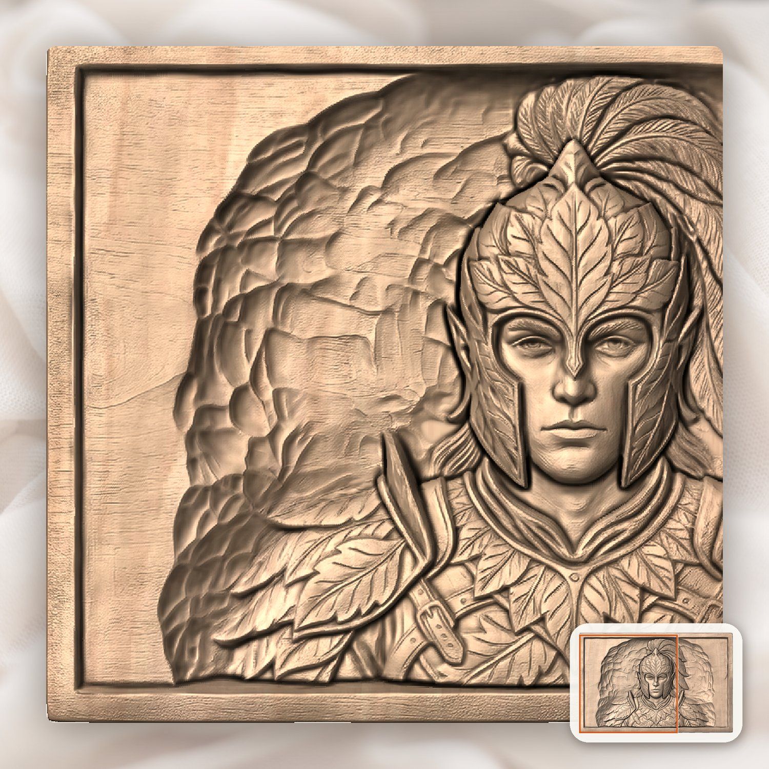 Elven Warrior Leaf Armor CNC Relief STL bas-relief STL — view 8