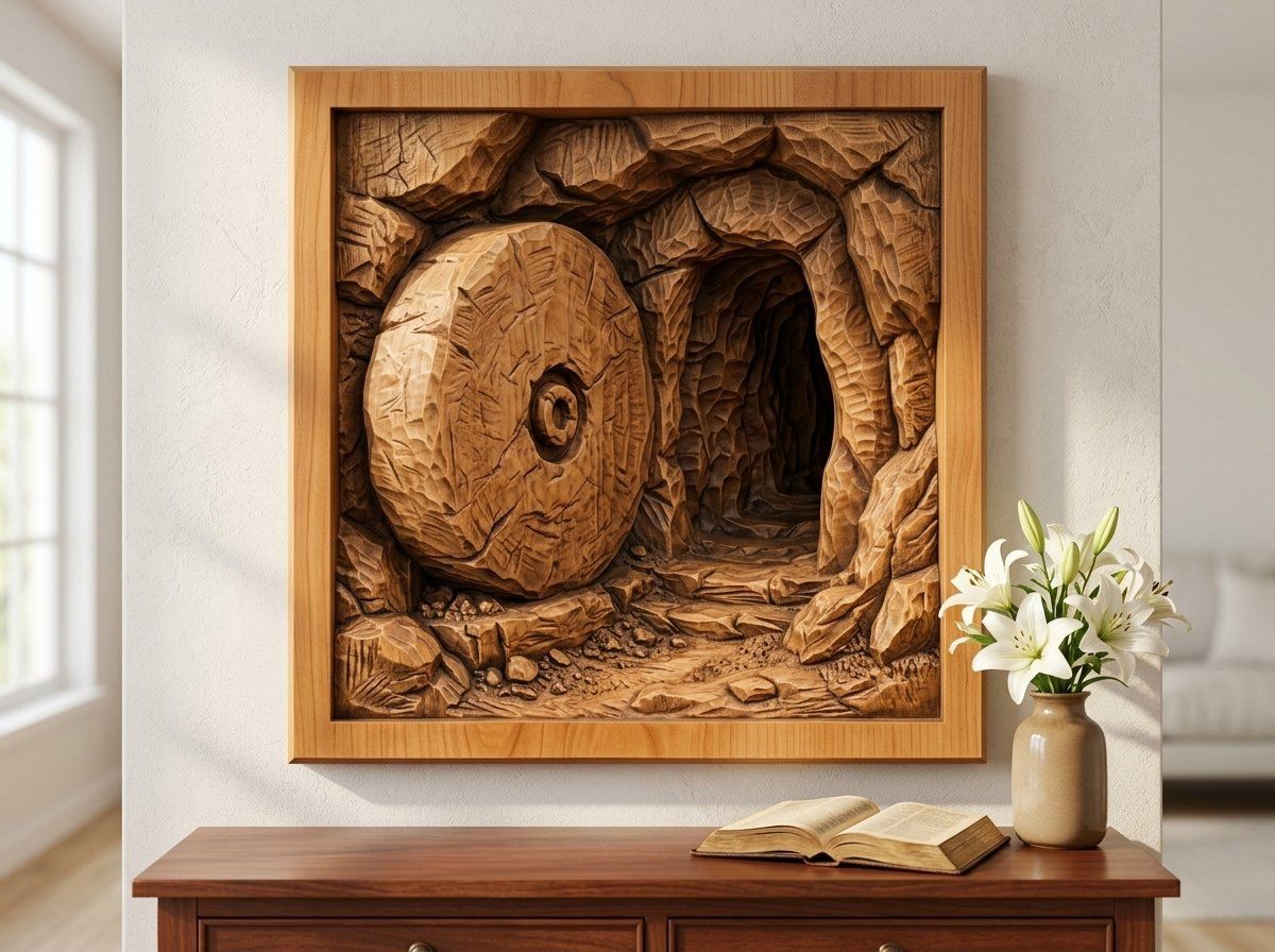 Empty Tomb Resurrection Scene CNC Relief STL bas-relief STL — view 13