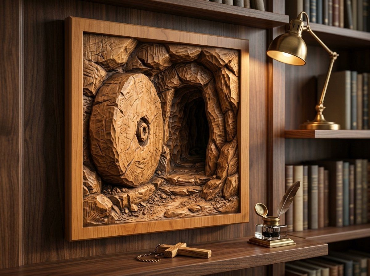 Empty Tomb Resurrection Scene CNC Relief STL bas-relief STL — view 14