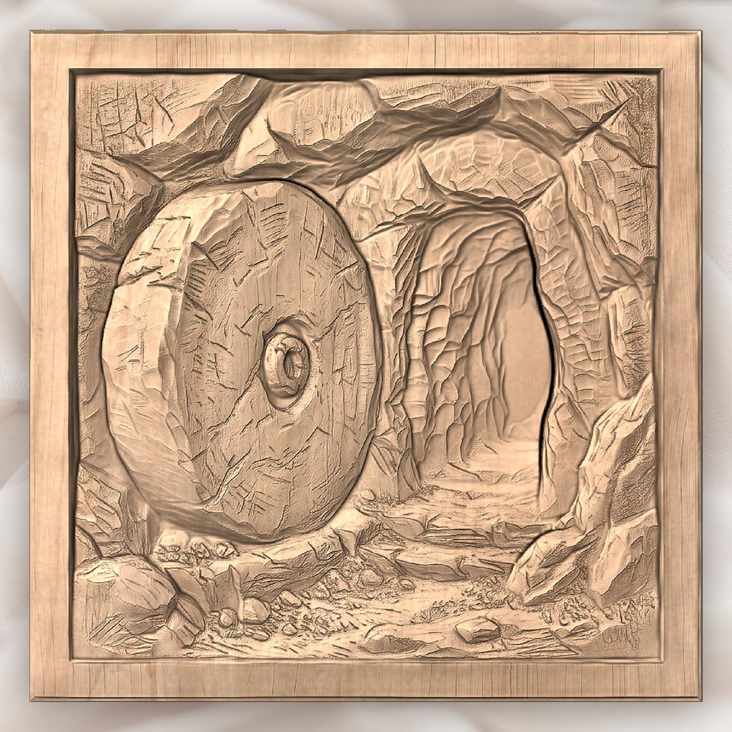 Empty Tomb Resurrection Scene CNC Relief STL bas-relief STL — view 5
