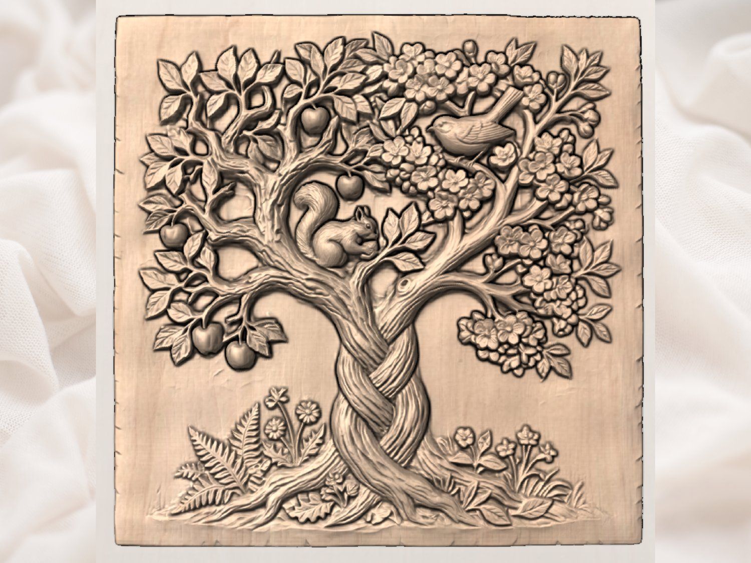 Enchanted Tree Of Life Wall Art bas-relief STL — view 4