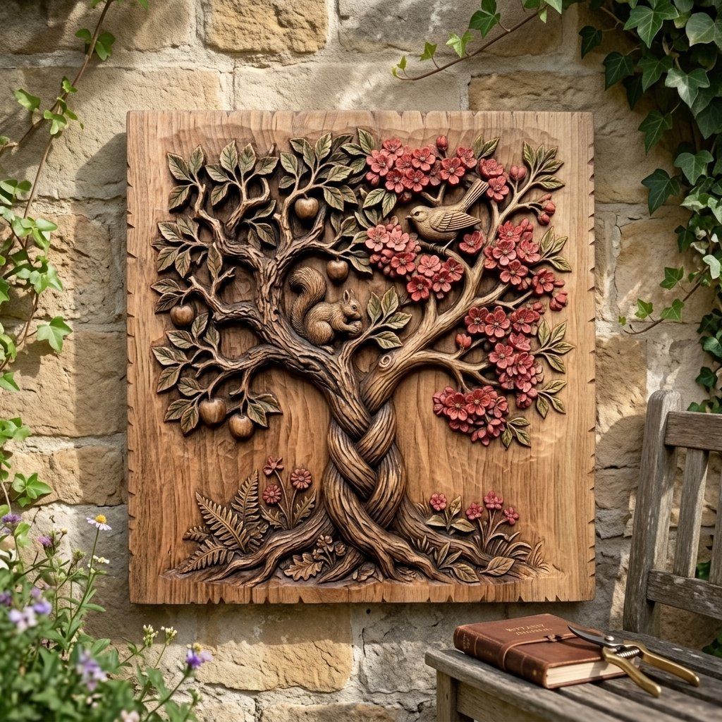Enchanted Tree Of Life Wall Art bas-relief STL — view 7