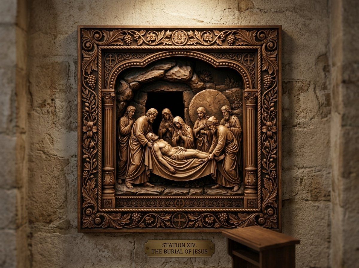 Jesus Laid in the Tomb STL bas-relief STL — view 9