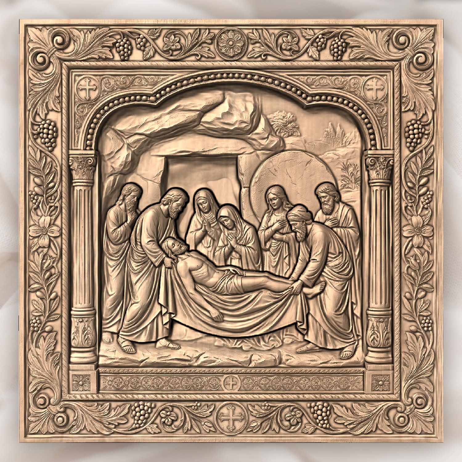 Jesus Laid in the Tomb STL bas-relief STL — view 3