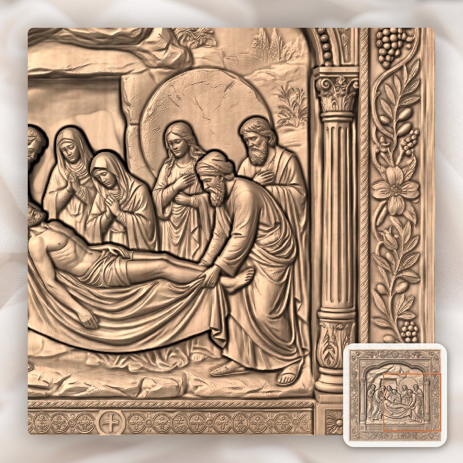 Jesus Laid in the Tomb STL bas-relief STL — view 6