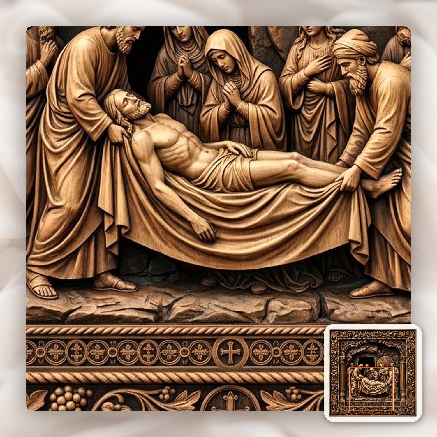 Jesus Laid in the Tomb STL bas-relief STL — view 7