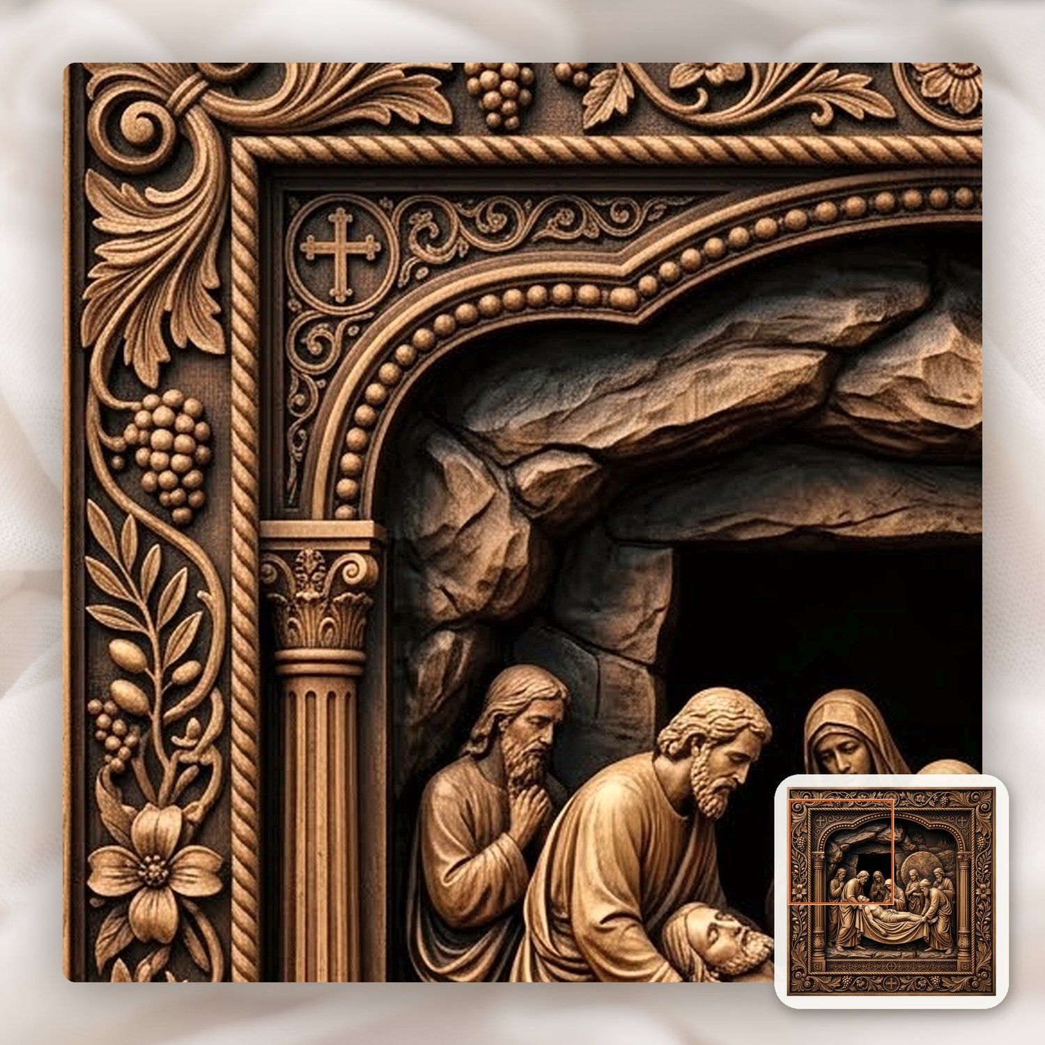 Jesus Laid in the Tomb STL bas-relief STL — view 8