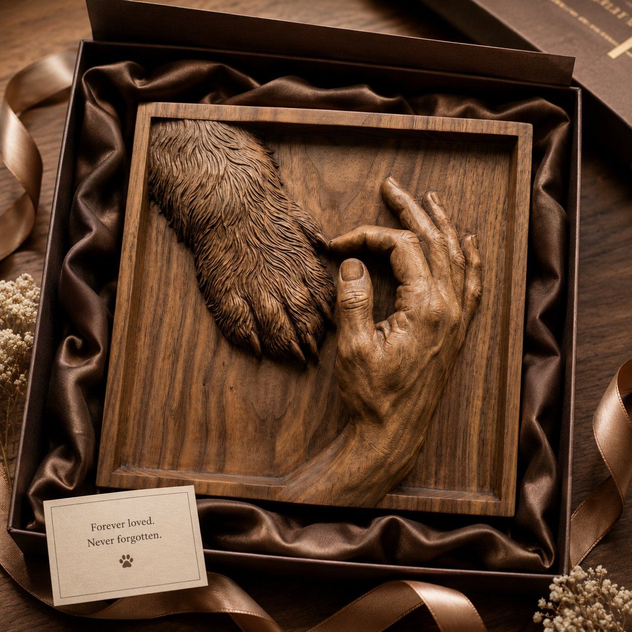 Eternal Bond Dog Paw and Human Hand CNC Relief STL bas-relief STL — view 8