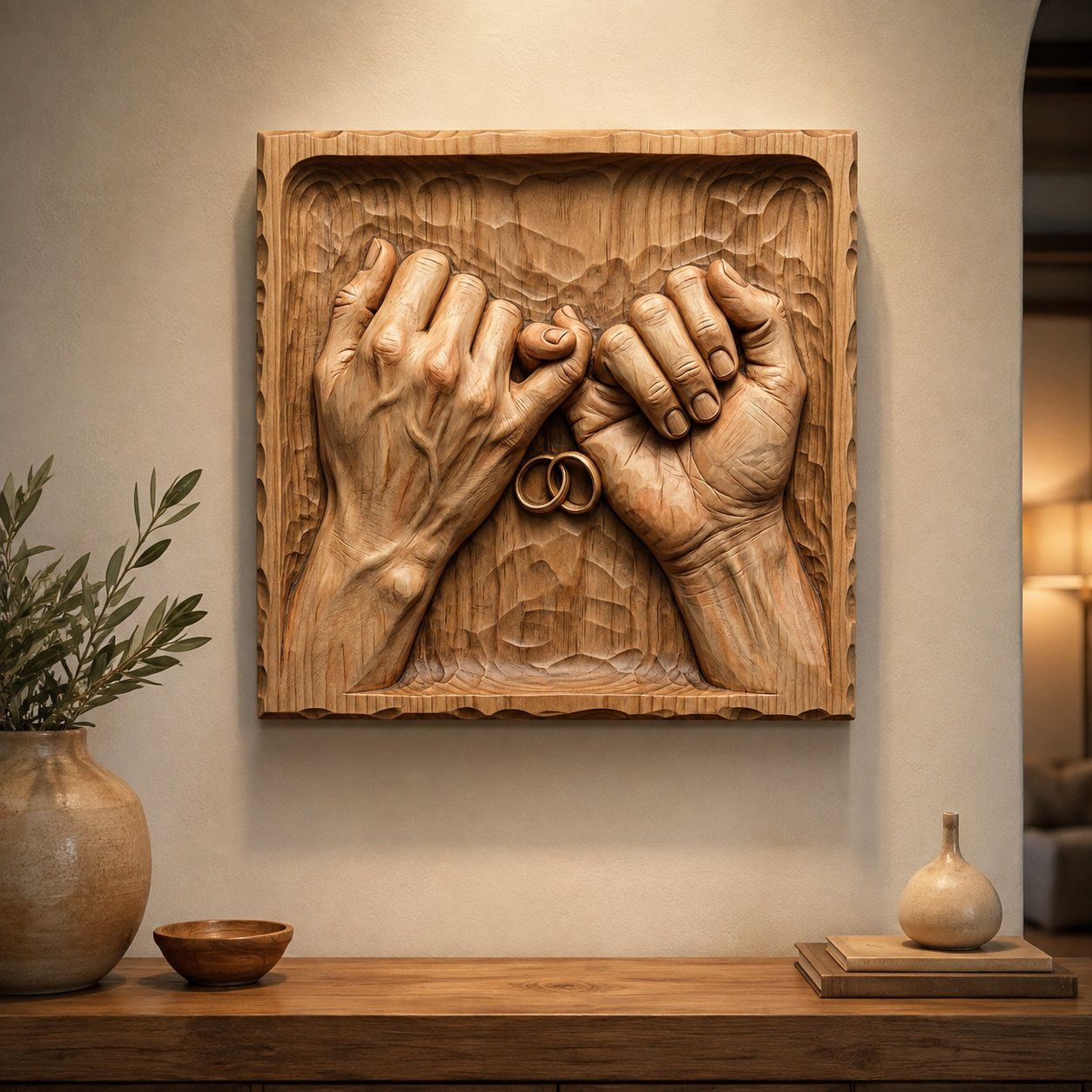 Eternal Bond Pinky Promise Wedding Rings CNC Relief STL bas-relief STL — view 4