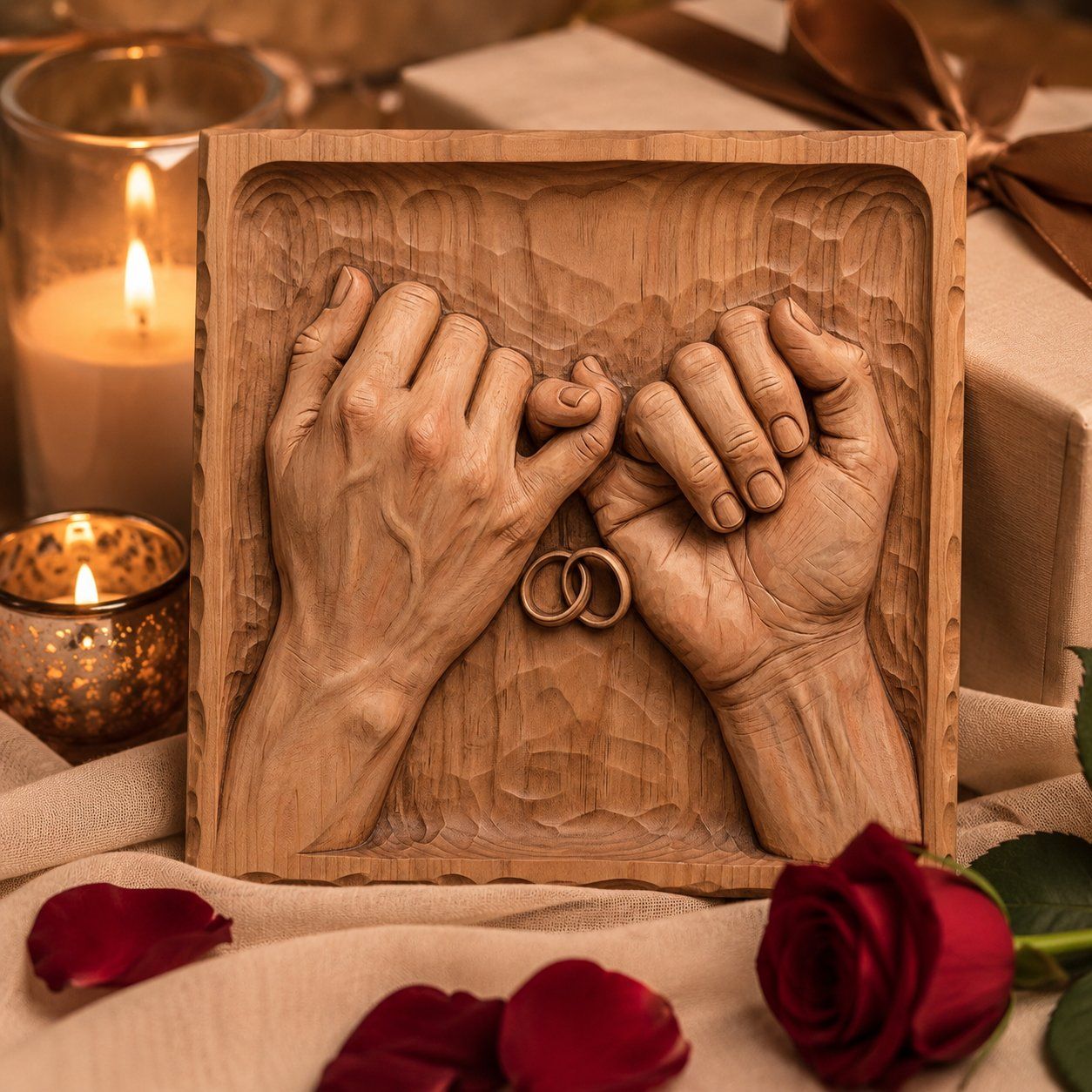 Eternal Bond Pinky Promise Wedding Rings CNC Relief STL bas-relief STL — view 7
