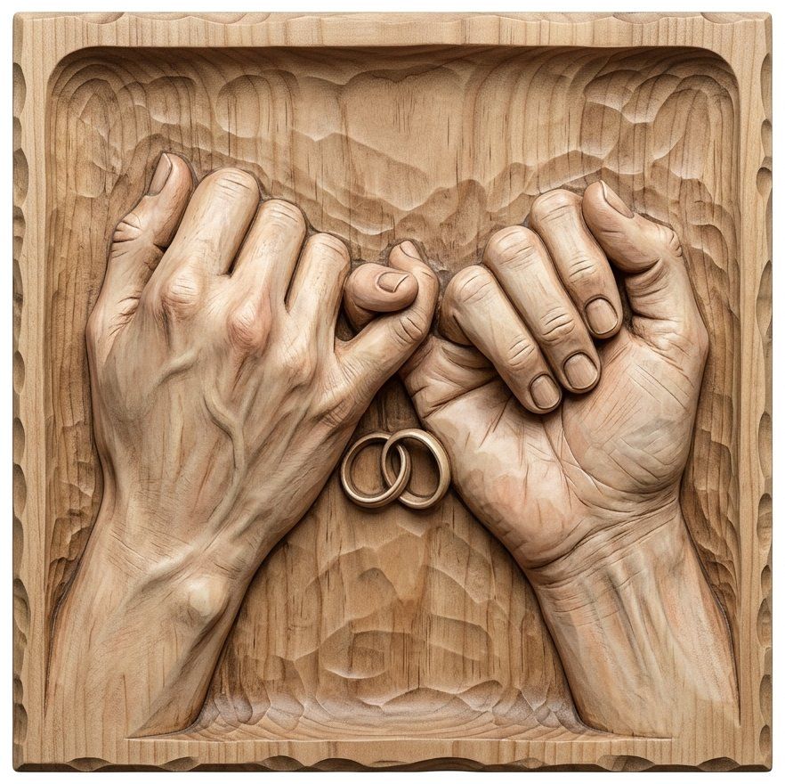 Eternal Bond Pinky Promise Wedding Rings CNC Relief STL bas-relief STL — view 9