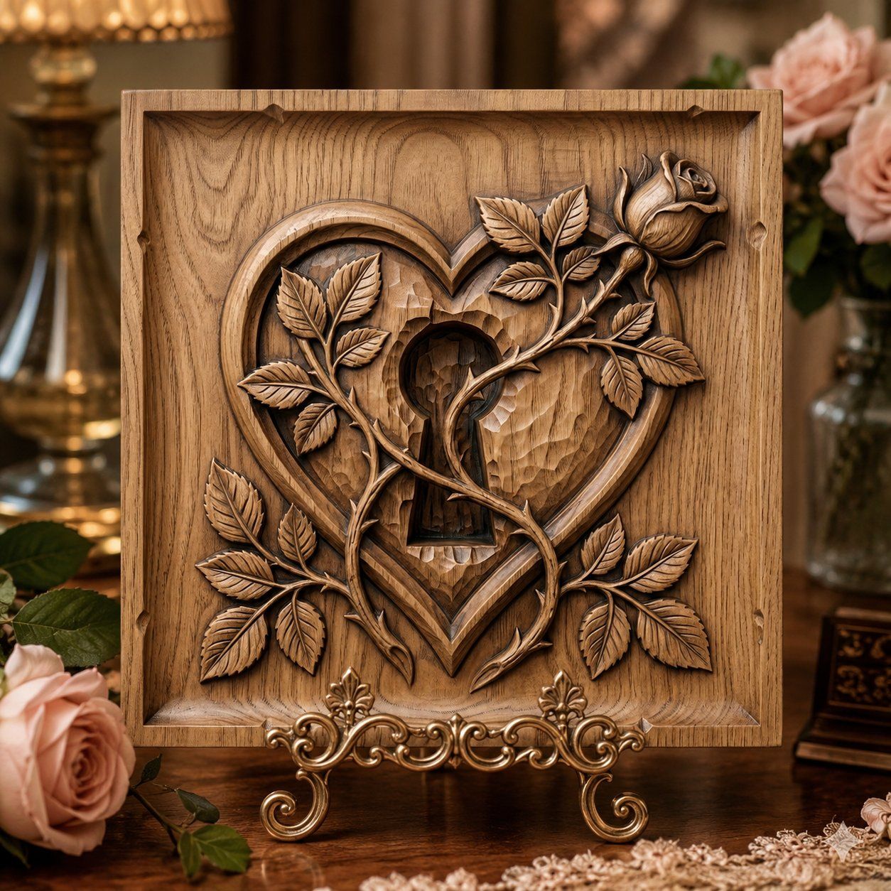 Eternal Secret Heart Rose CNC Relief STL bas-relief STL — view 4