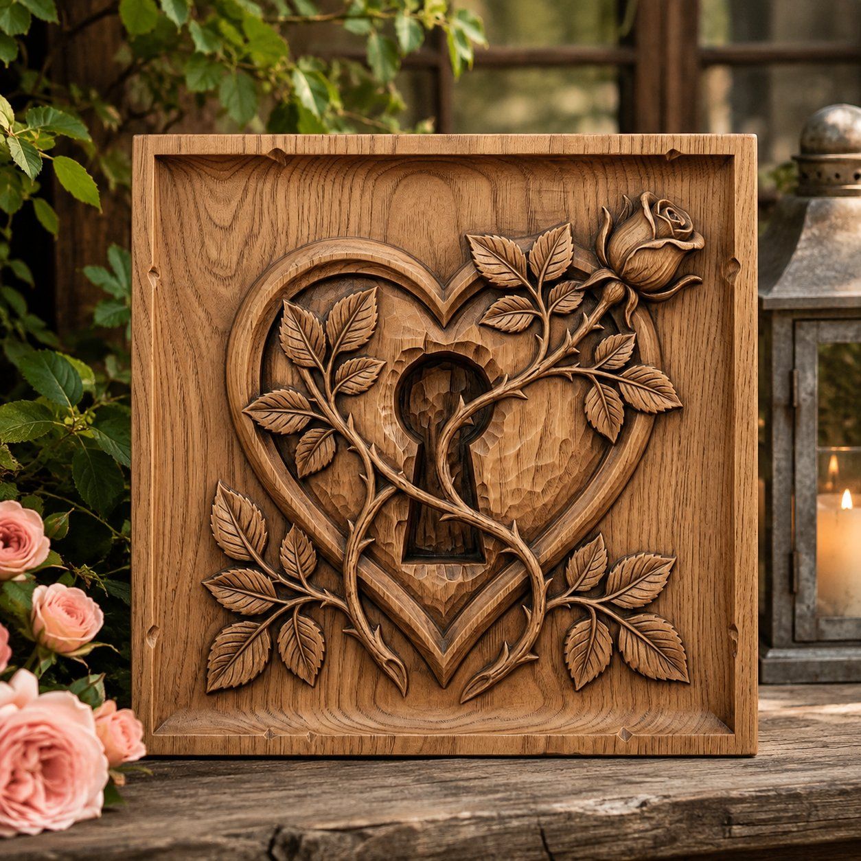 Eternal Secret Heart Rose CNC Relief STL bas-relief STL — view 5