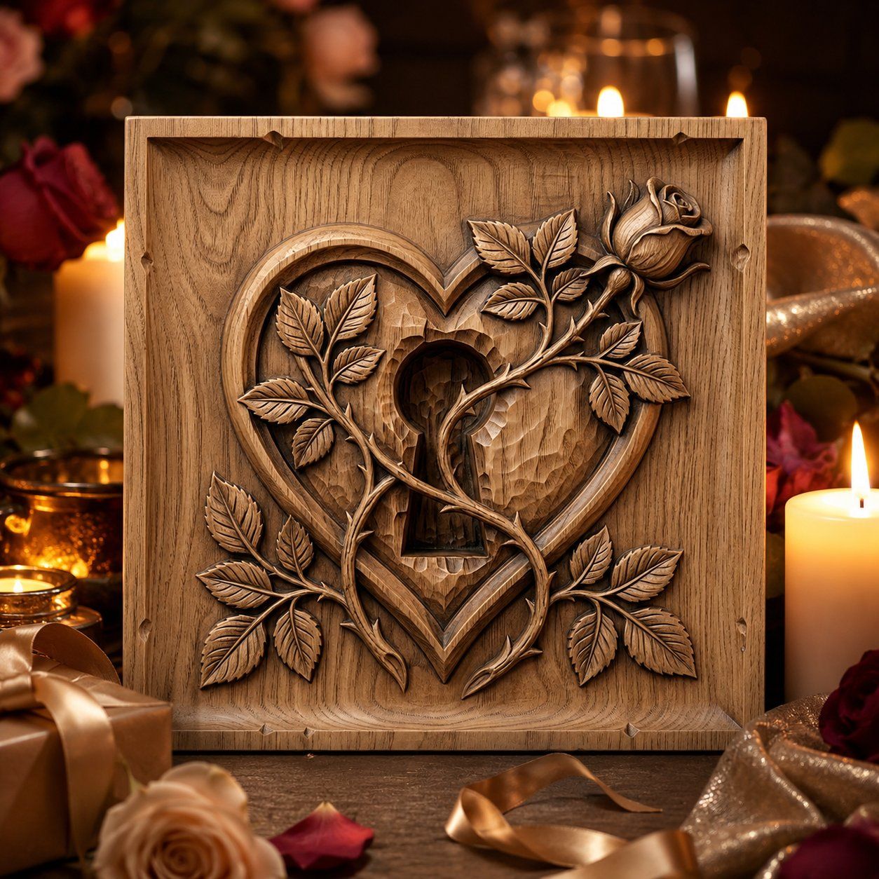 Eternal Secret Heart Rose CNC Relief STL bas-relief STL — view 6