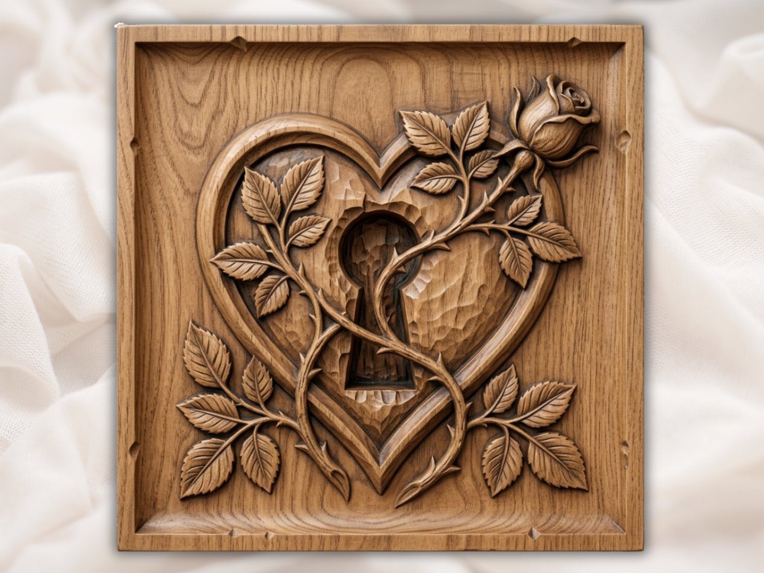 Eternal Secret Heart Rose CNC Relief STL bas-relief STL — view 7