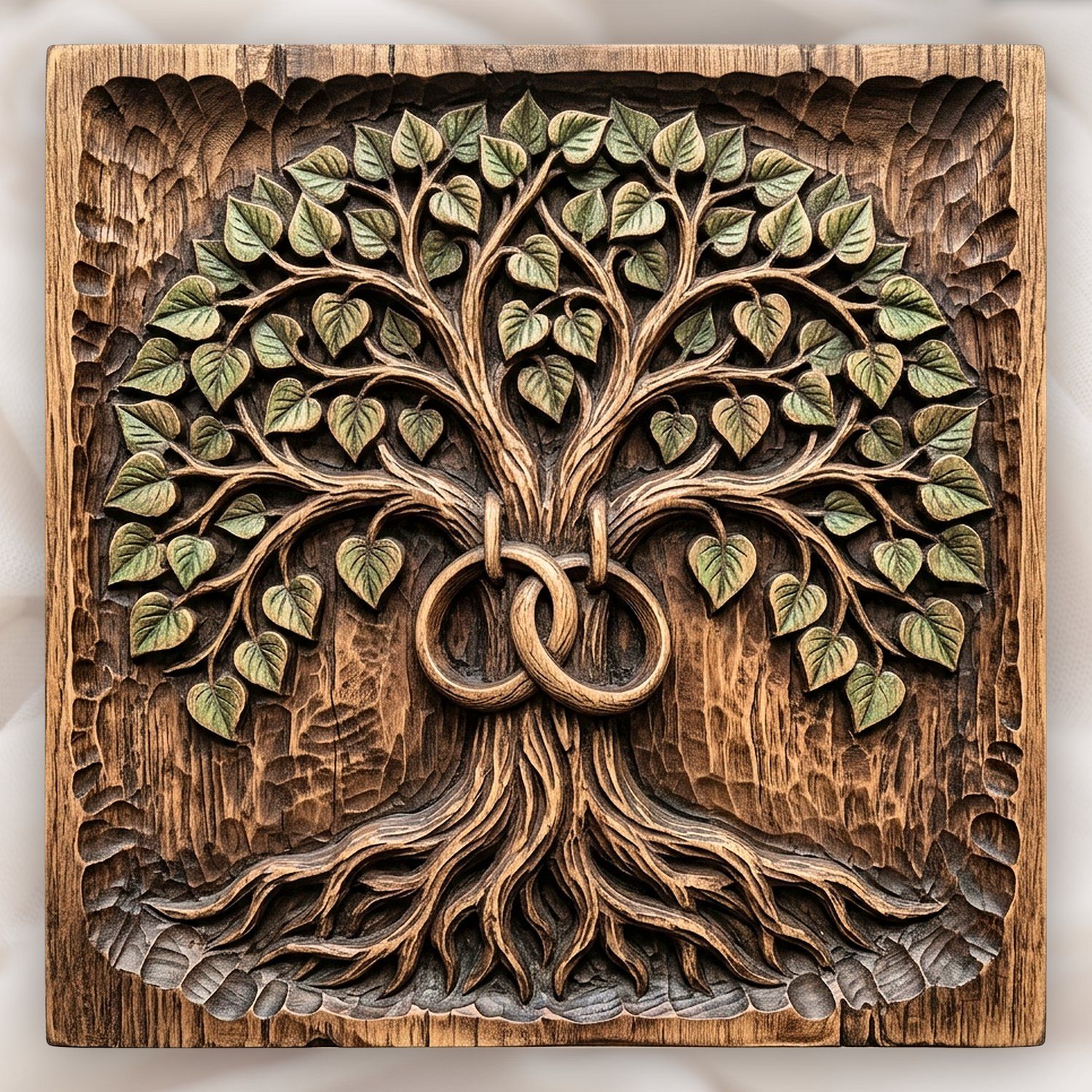 Eternal Tree of Life Marriage Wedding Rings CNC Relief STL bas-relief STL design