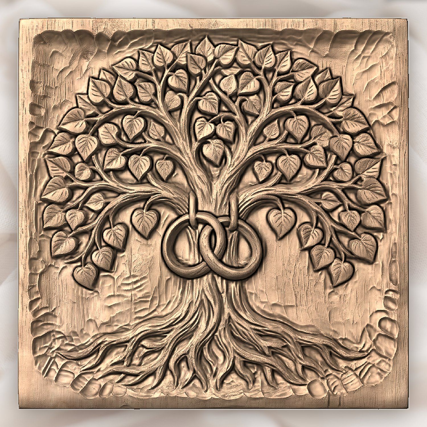 Eternal Tree of Life Marriage Wedding Rings CNC Relief STL bas-relief STL — view 4