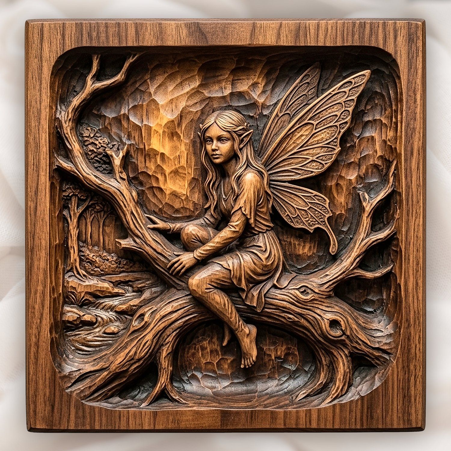 Fairy Elf Magical Forest CNC Relief STL bas-relief STL design