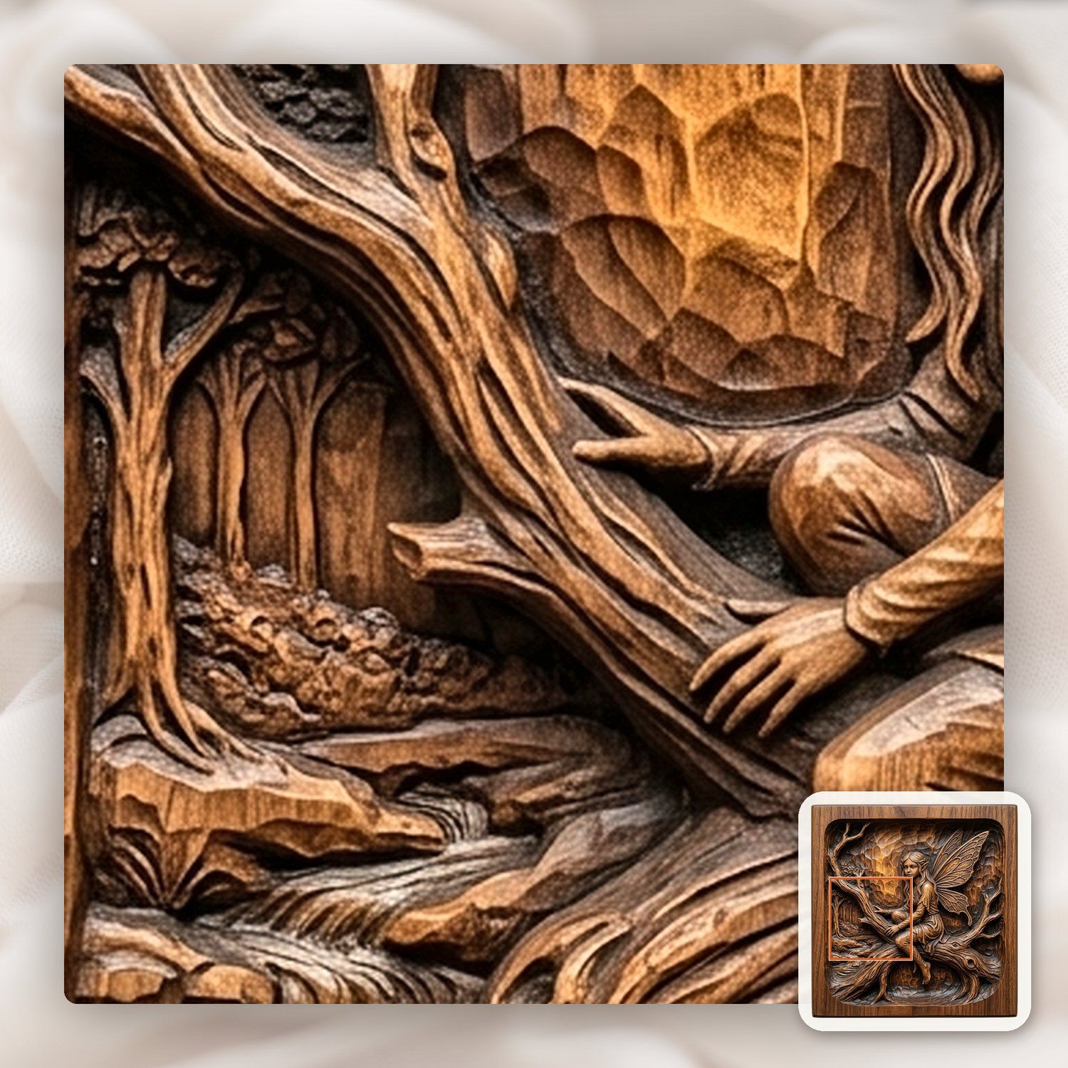Fairy Elf Magical Forest CNC Relief STL bas-relief STL — view 12