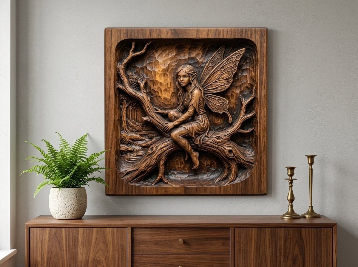 Fairy Elf Magical Forest CNC Relief STL bas-relief STL — view 13