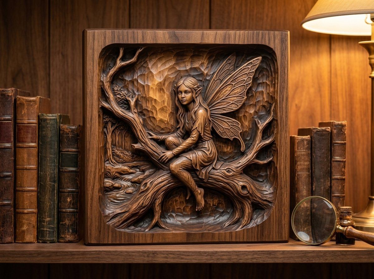 Fairy Elf Magical Forest CNC Relief STL bas-relief STL — view 14