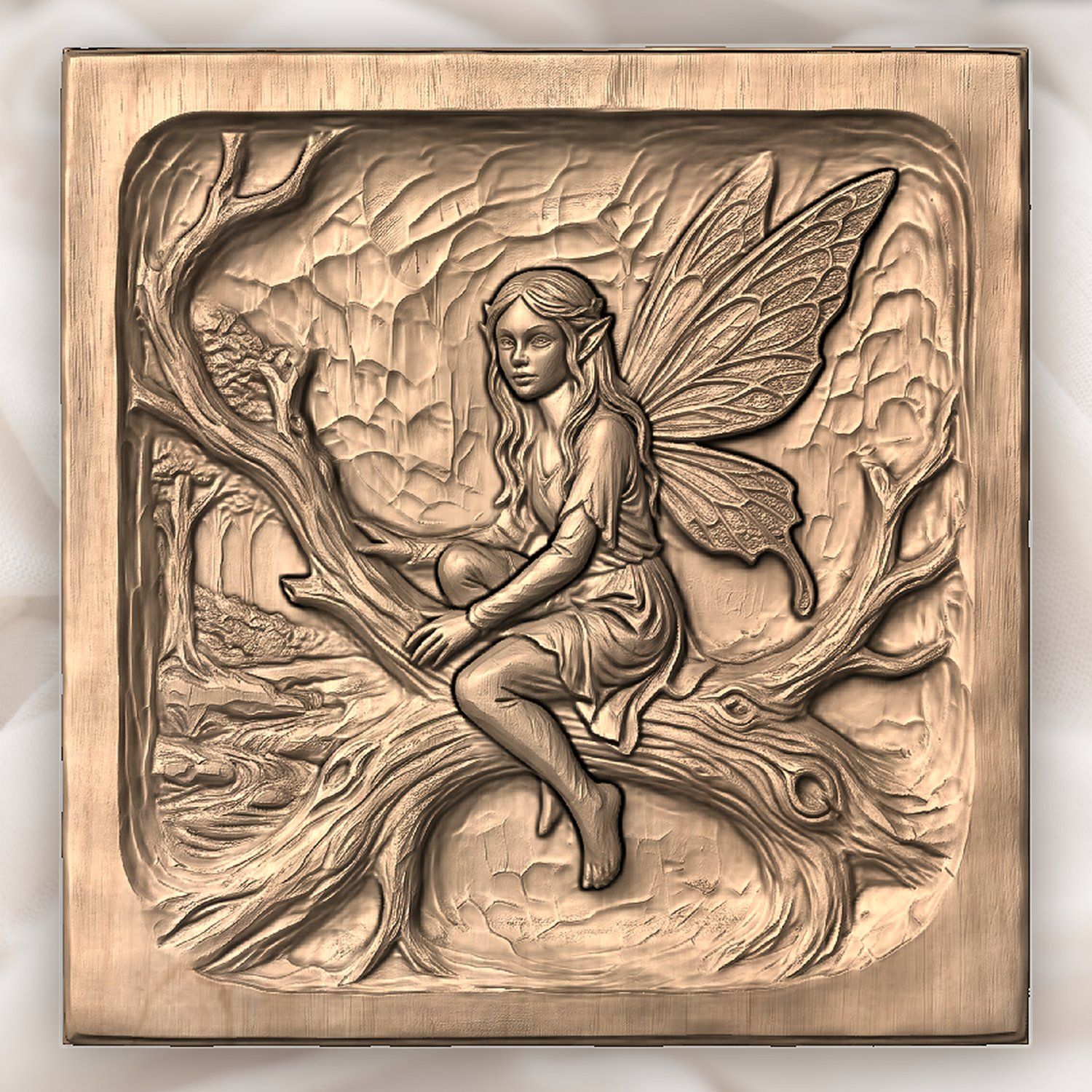 Fairy Elf Magical Forest CNC Relief STL bas-relief STL — view 5