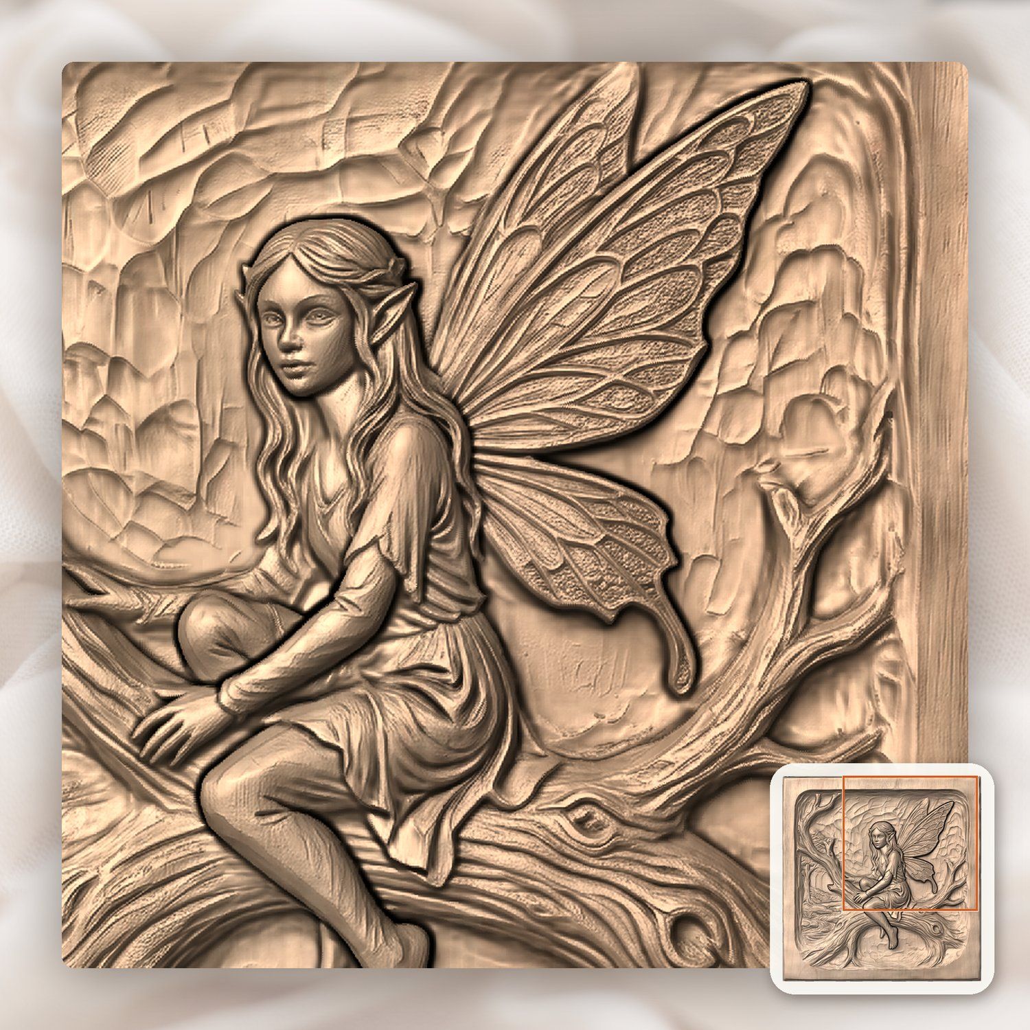 Fairy Elf Magical Forest CNC Relief STL bas-relief STL — view 8