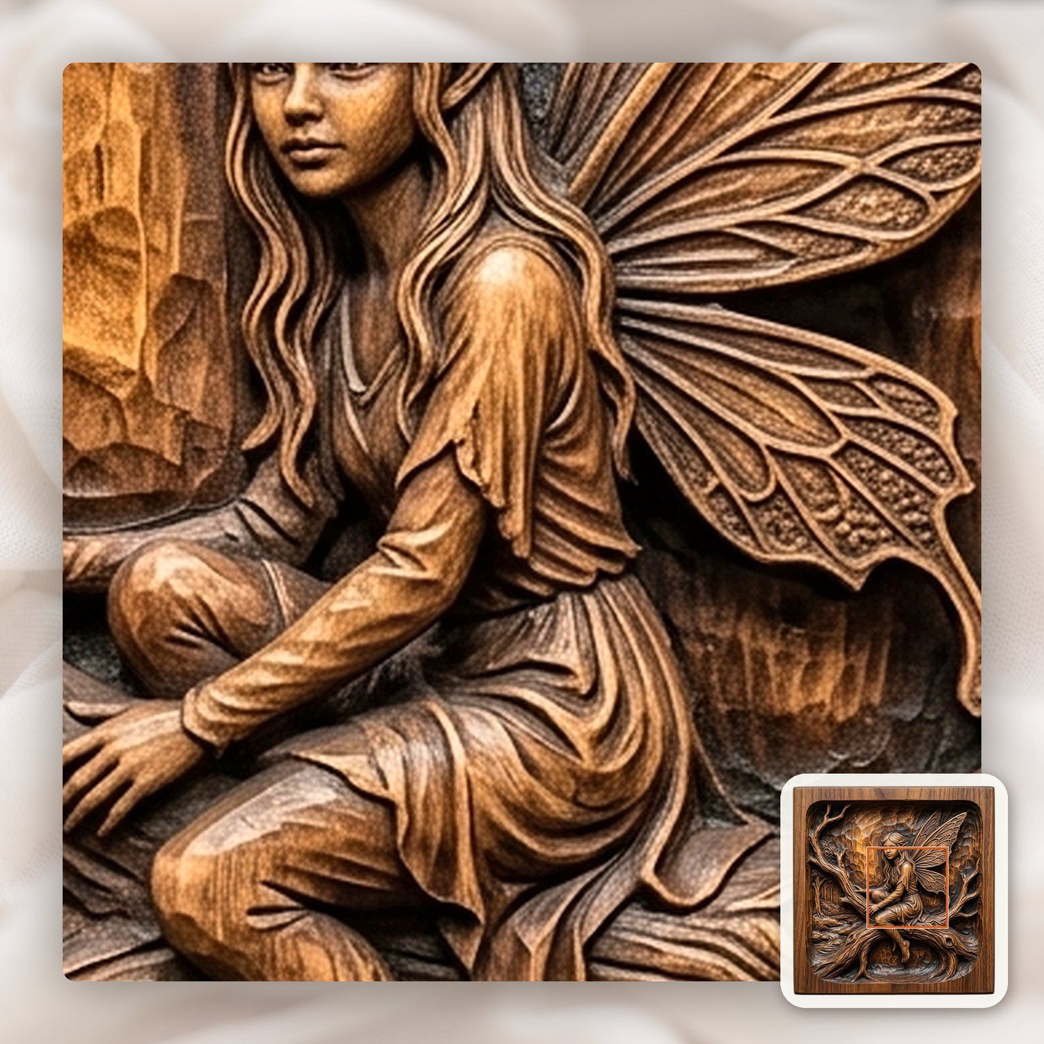 Fairy Elf Magical Forest CNC Relief STL bas-relief STL — view 11