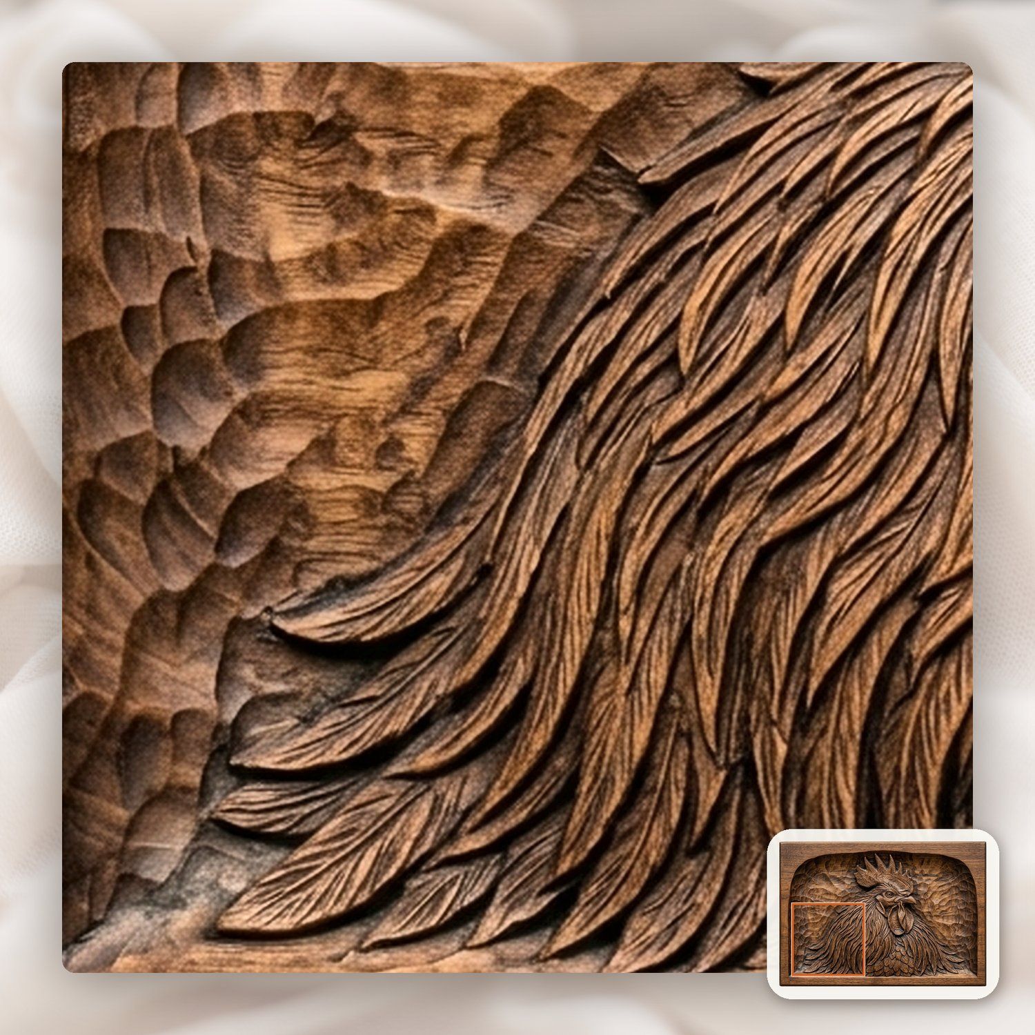 Farmhouse Rooster CNC Relief STL bas-relief STL — view 11