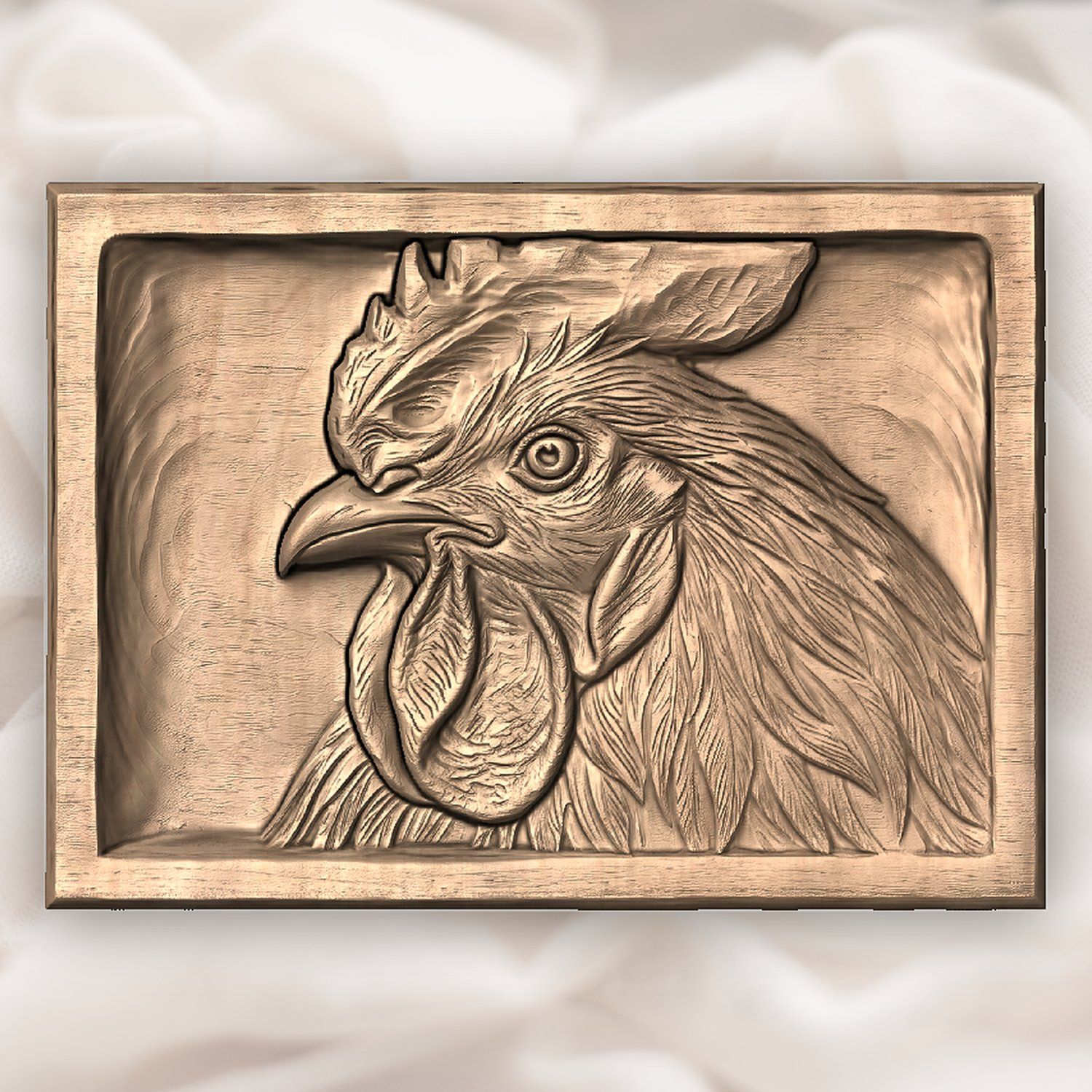 Farmhouse Rooster Head CNC Relief STL bas-relief STL — view 5