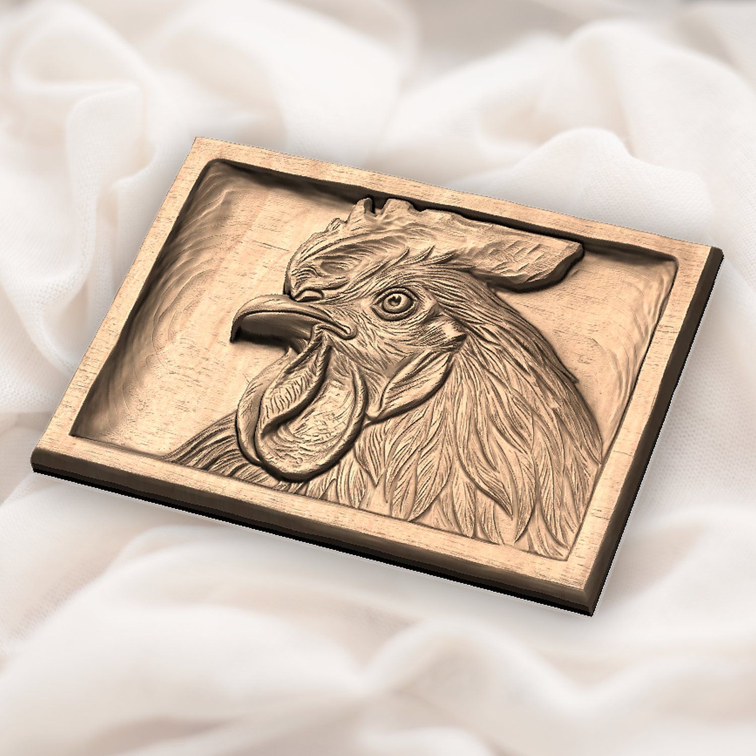 Farmhouse Rooster Head CNC Relief STL bas-relief STL — view 6