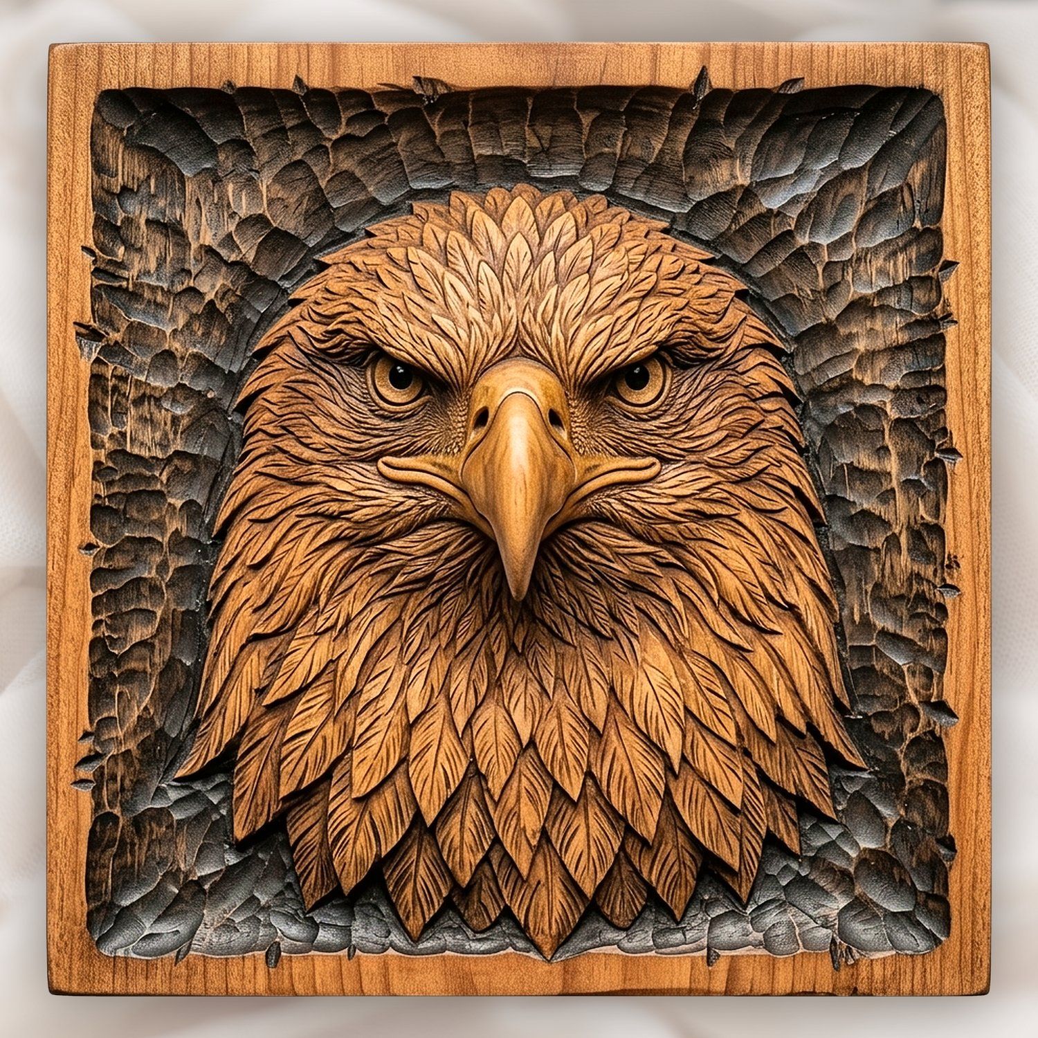 Fierce Bald Eagle Wildlife CNC Relief STL bas-relief STL design