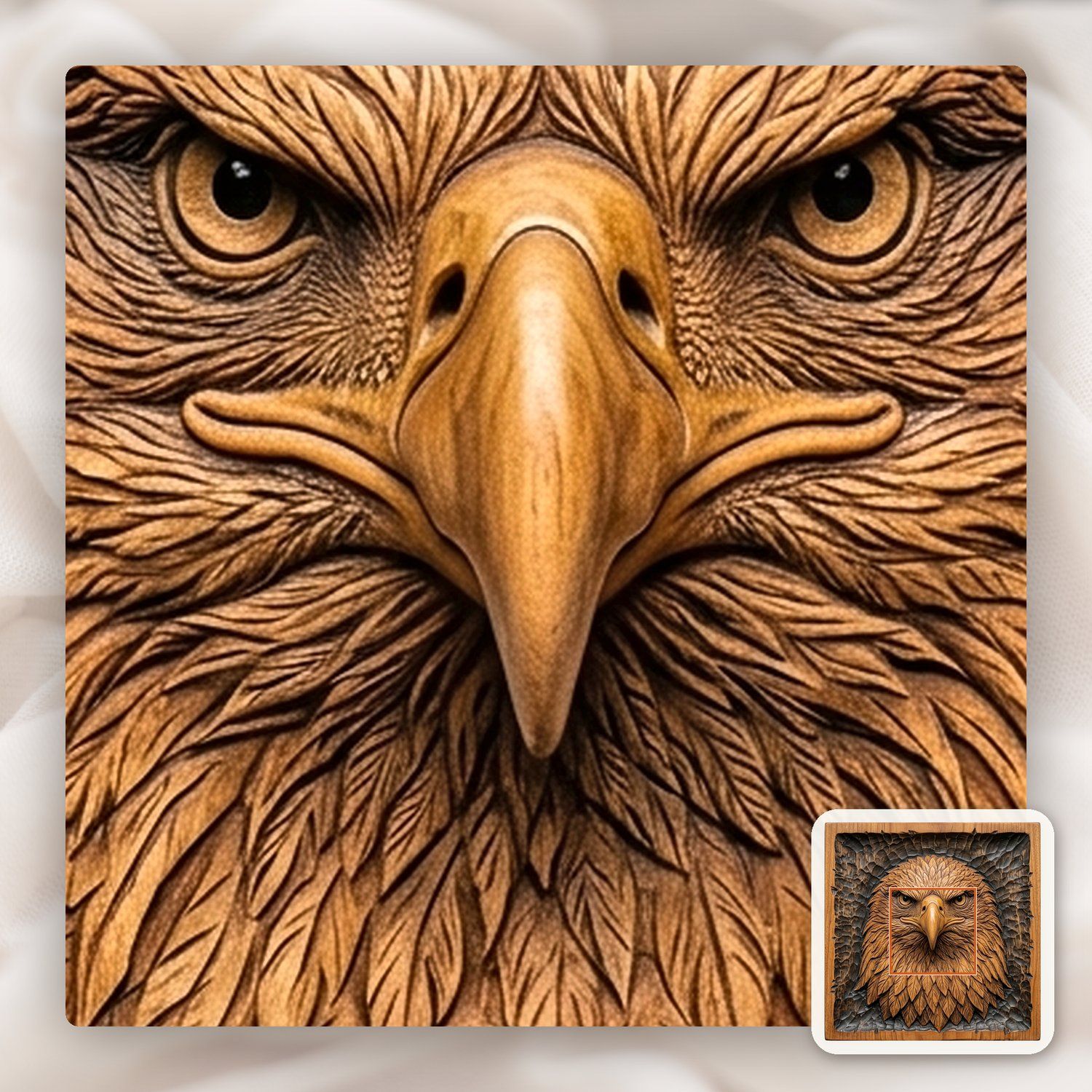 Fierce Bald Eagle Wildlife CNC Relief STL bas-relief STL — view 12
