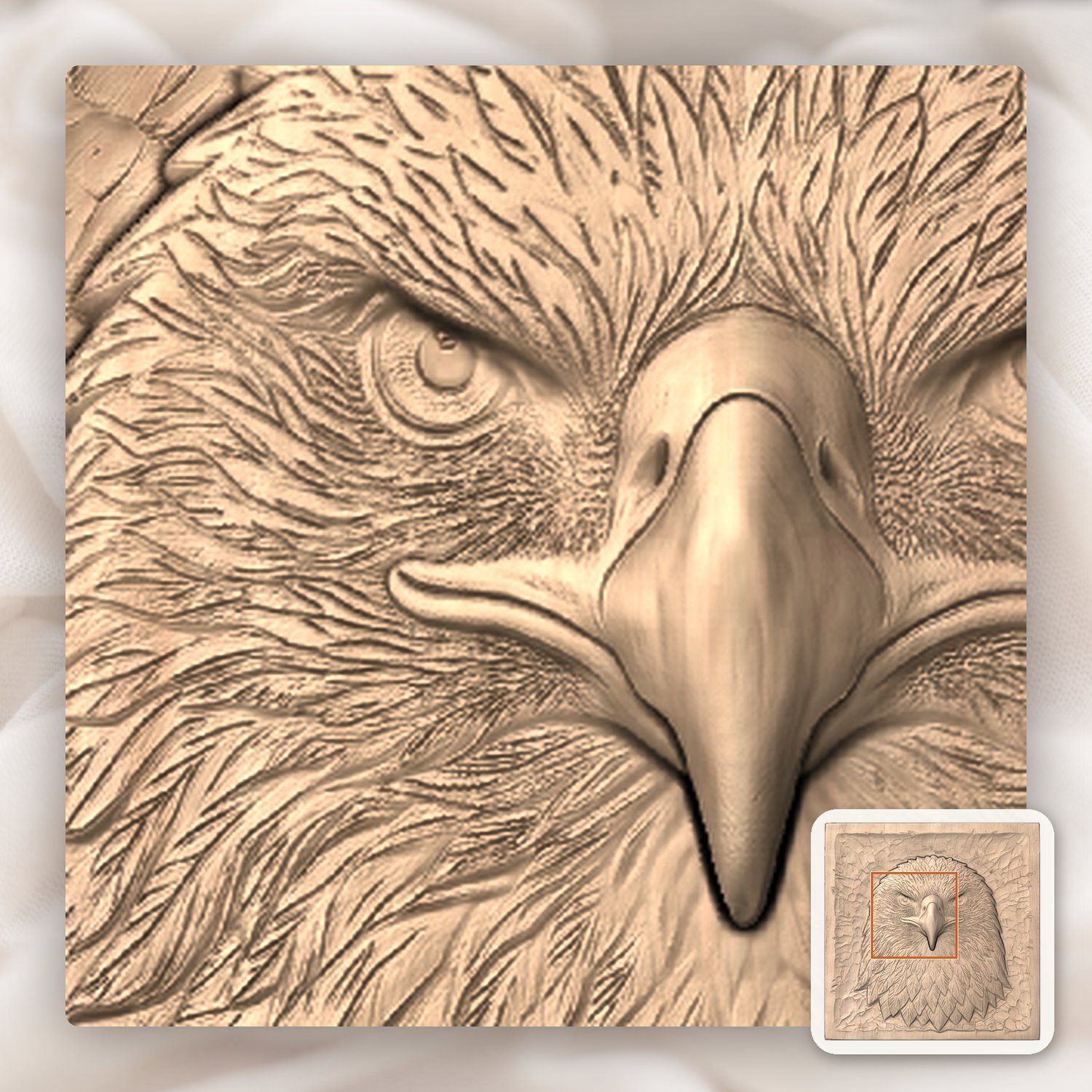Fierce Bald Eagle Wildlife CNC Relief STL bas-relief STL — view 7