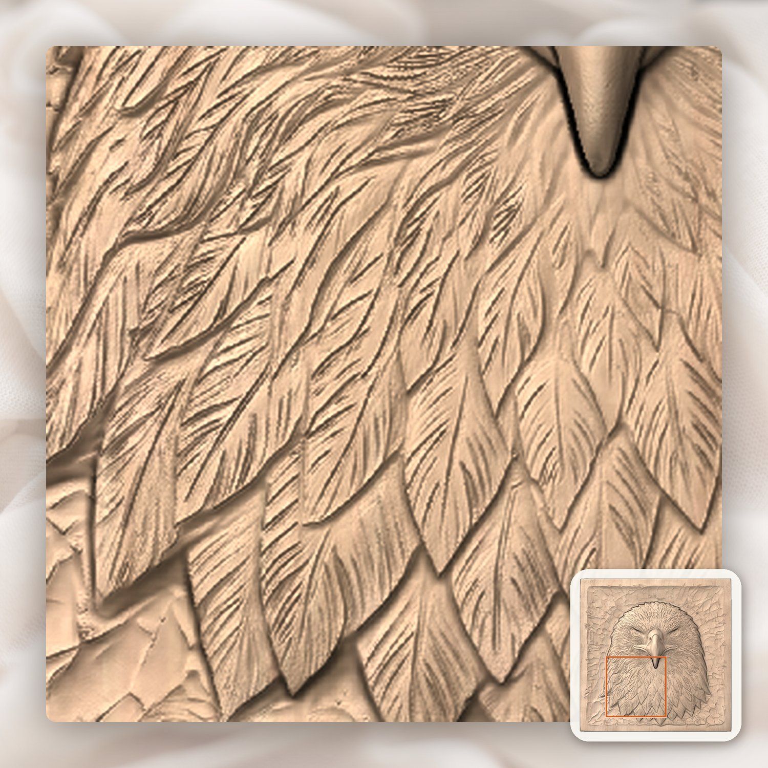 Fierce Bald Eagle Wildlife CNC Relief STL bas-relief STL — view 8