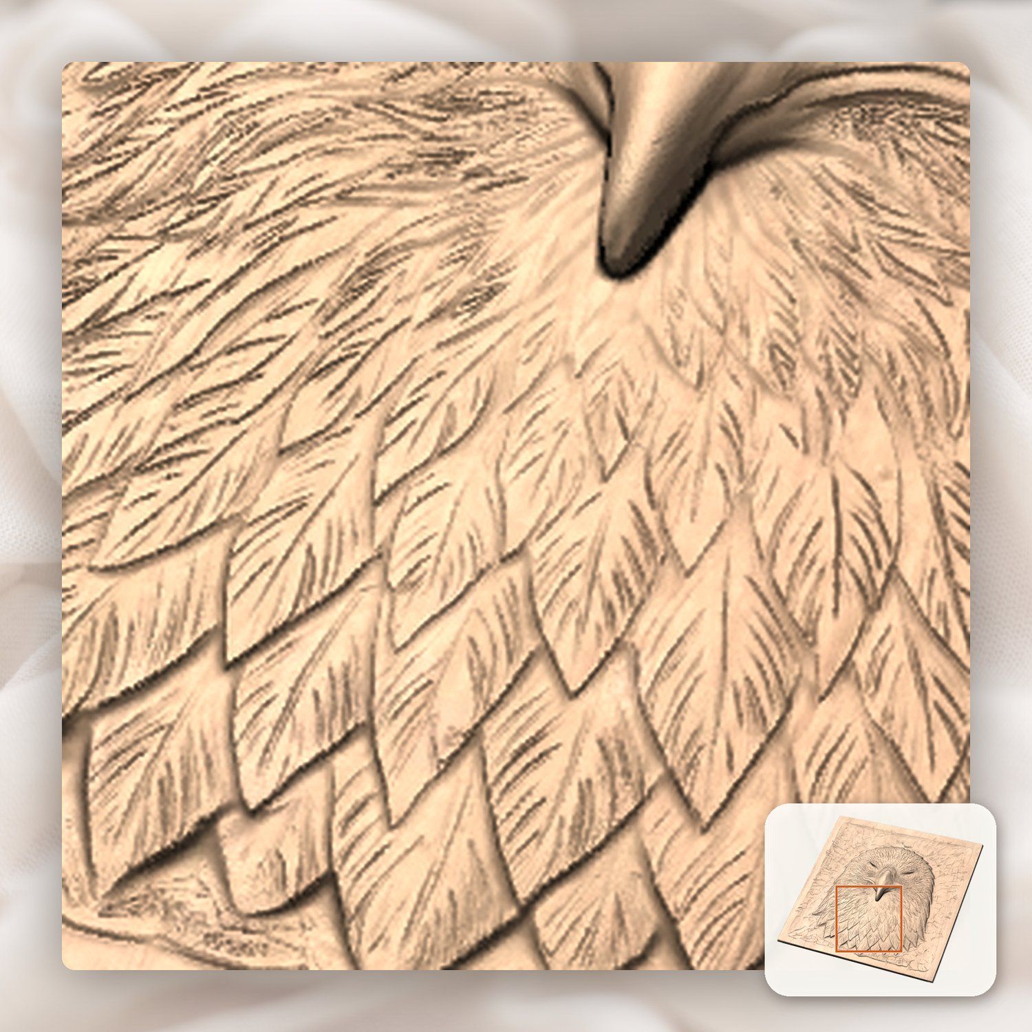 Fierce Bald Eagle Wildlife CNC Relief STL bas-relief STL — view 9