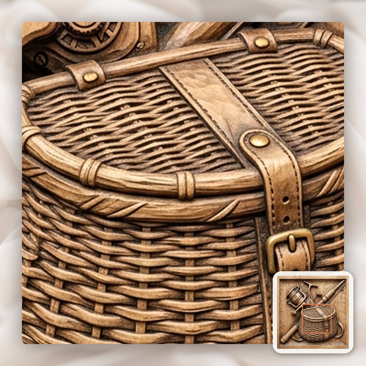 Fisherman Tackle Gear Scene CNC Relief STL bas-relief STL — view 11