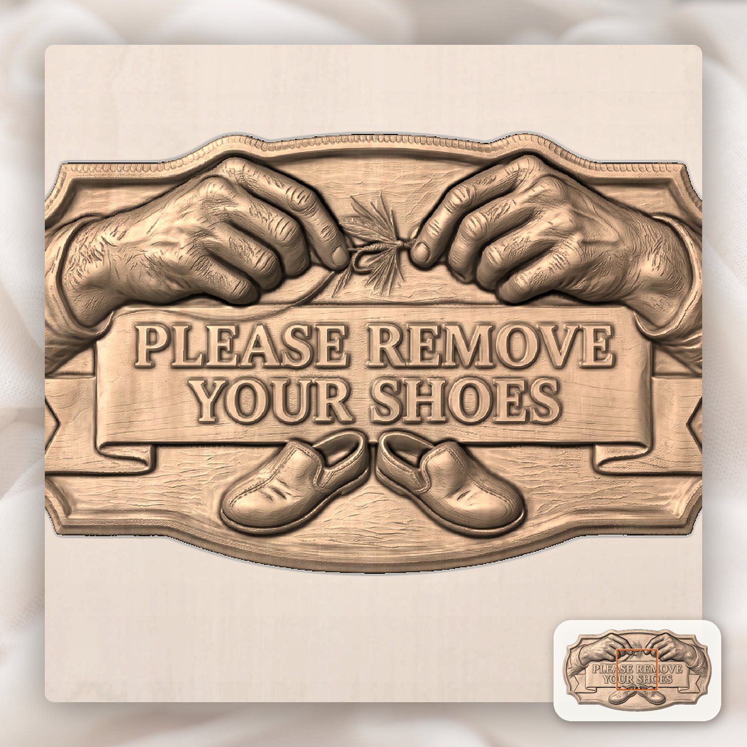 Fishing Remove Shoes CNC Relief STL bas-relief STL — view 6