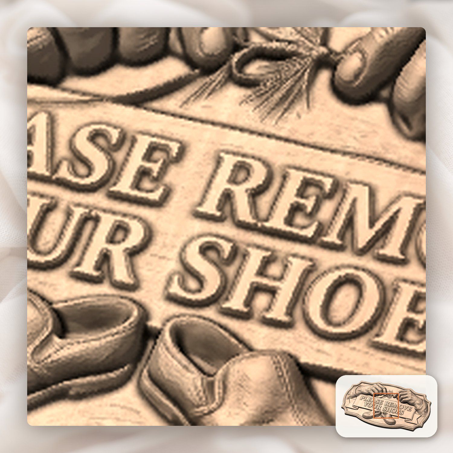 Fishing Remove Shoes CNC Relief STL bas-relief STL — view 9