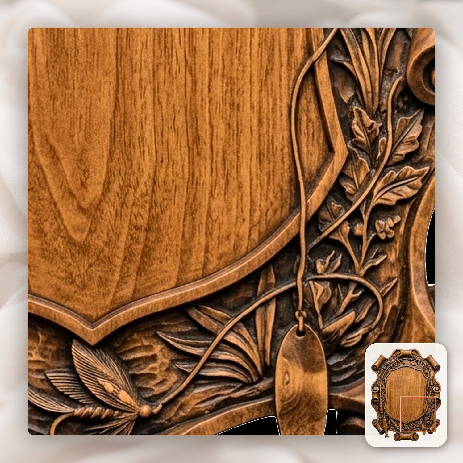 Fishing Rod and Lures Trophy Shield CNC Relief STL bas-relief STL — view 10