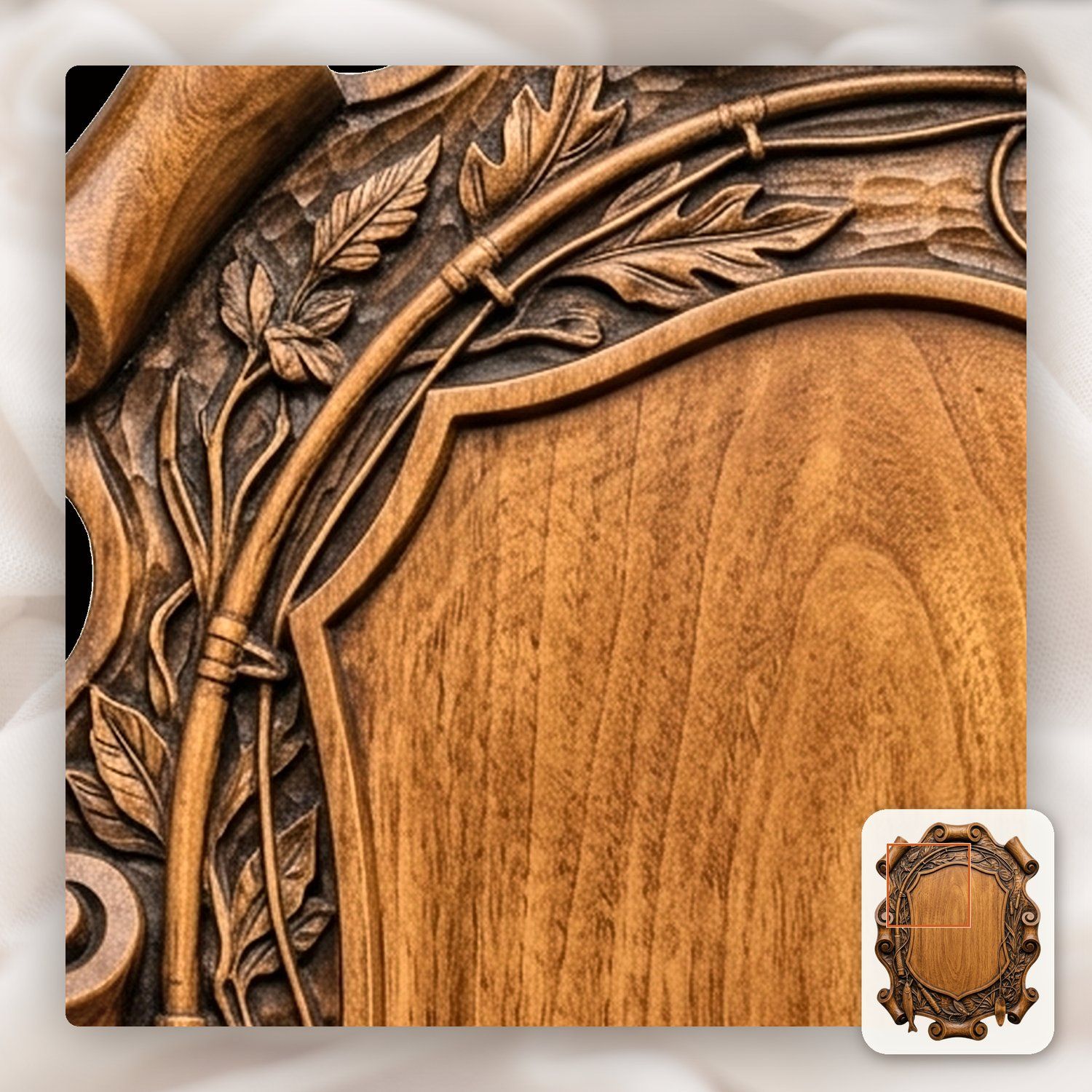 Fishing Rod and Lures Trophy Shield CNC Relief STL bas-relief STL — view 9