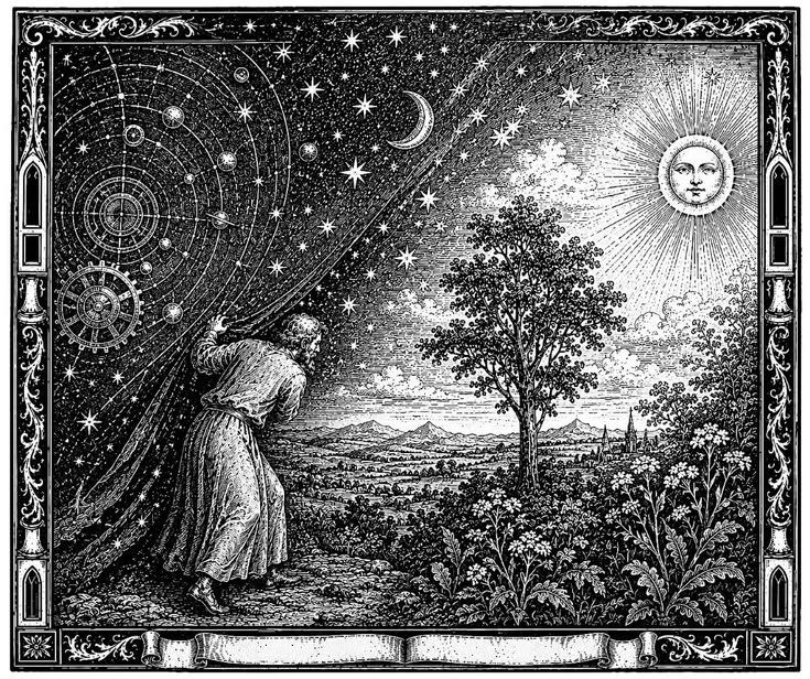 Flammarion Astronomer Uncovering The Cosmos CNC Relief STL bas-relief STL — view 4