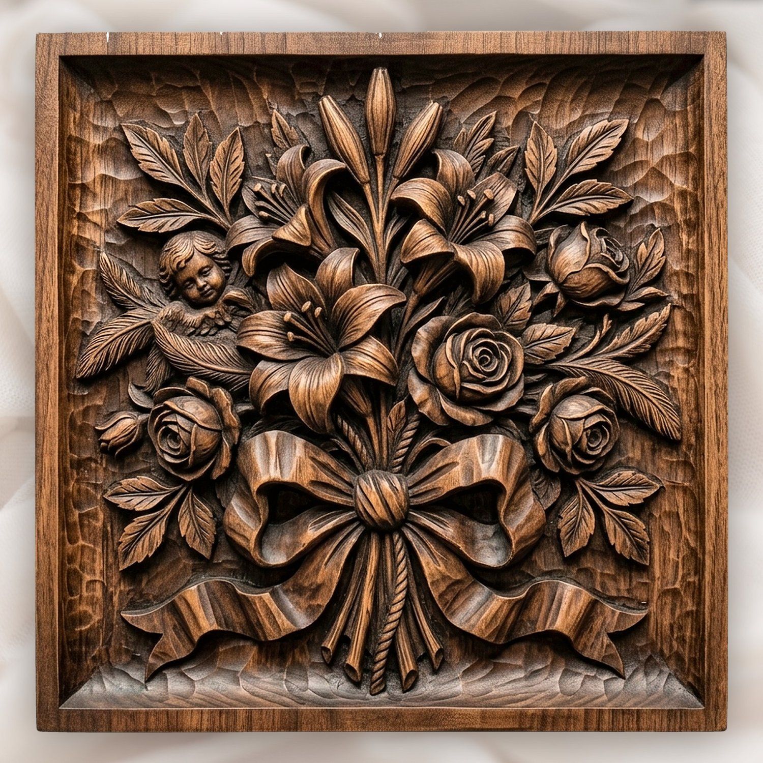 Floral Garden 11 Design CNC Relief STL bas-relief STL — view 4