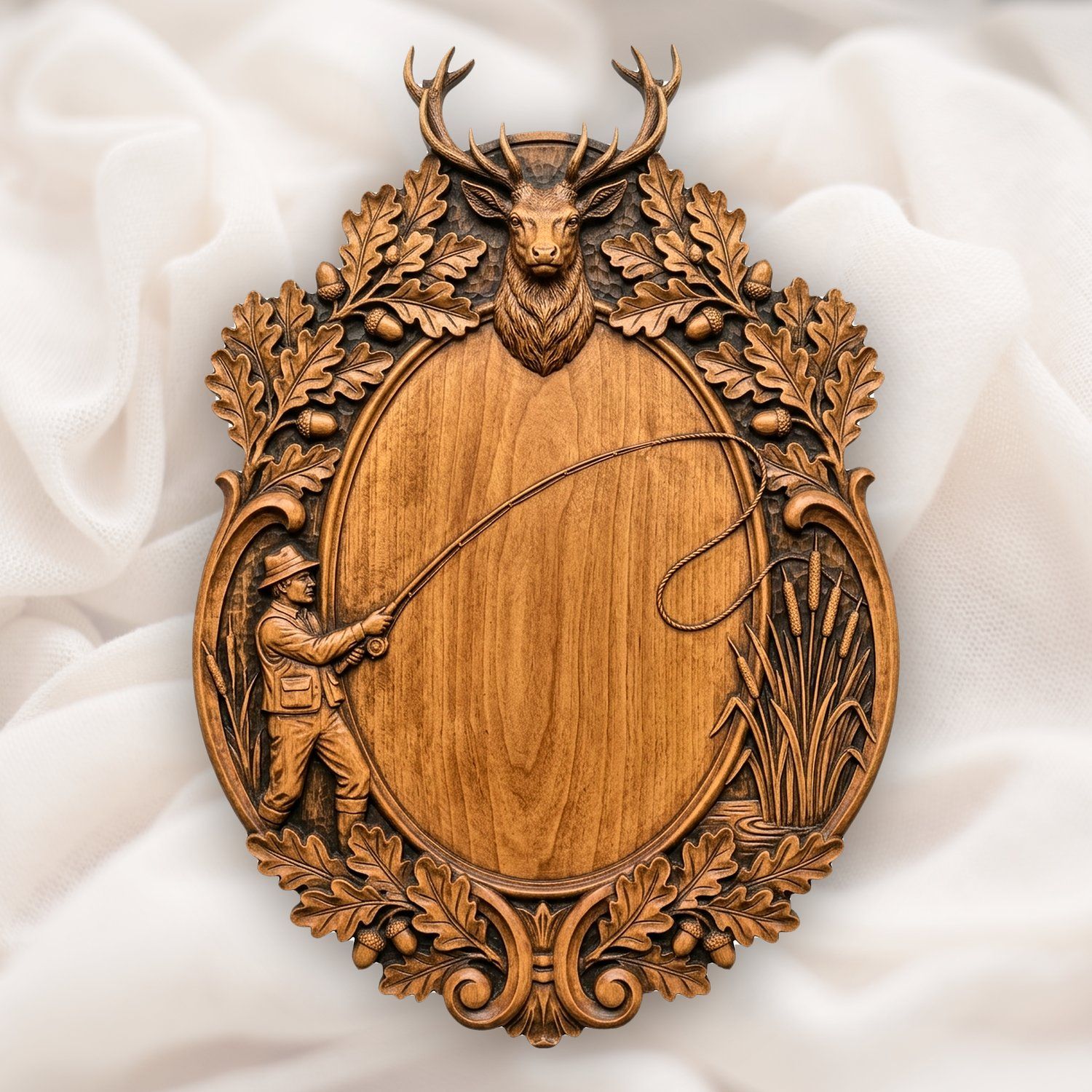 Fly Fishing Angler Trophy Shield CNC Relief STL bas-relief STL design